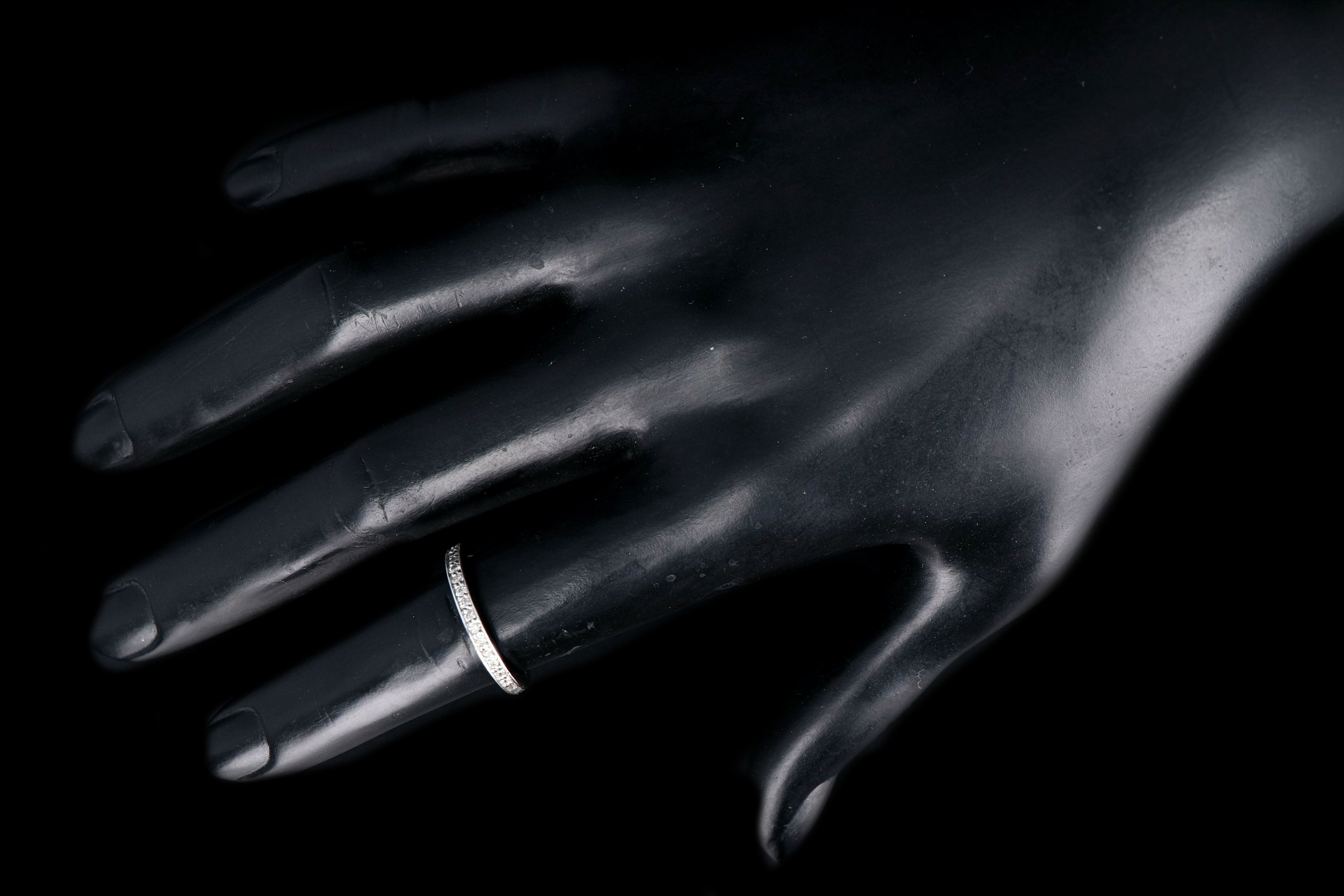 Modern 14K White Gold .50 Carats Round Brilliant Cut Diamond Eternity Band - Queen May