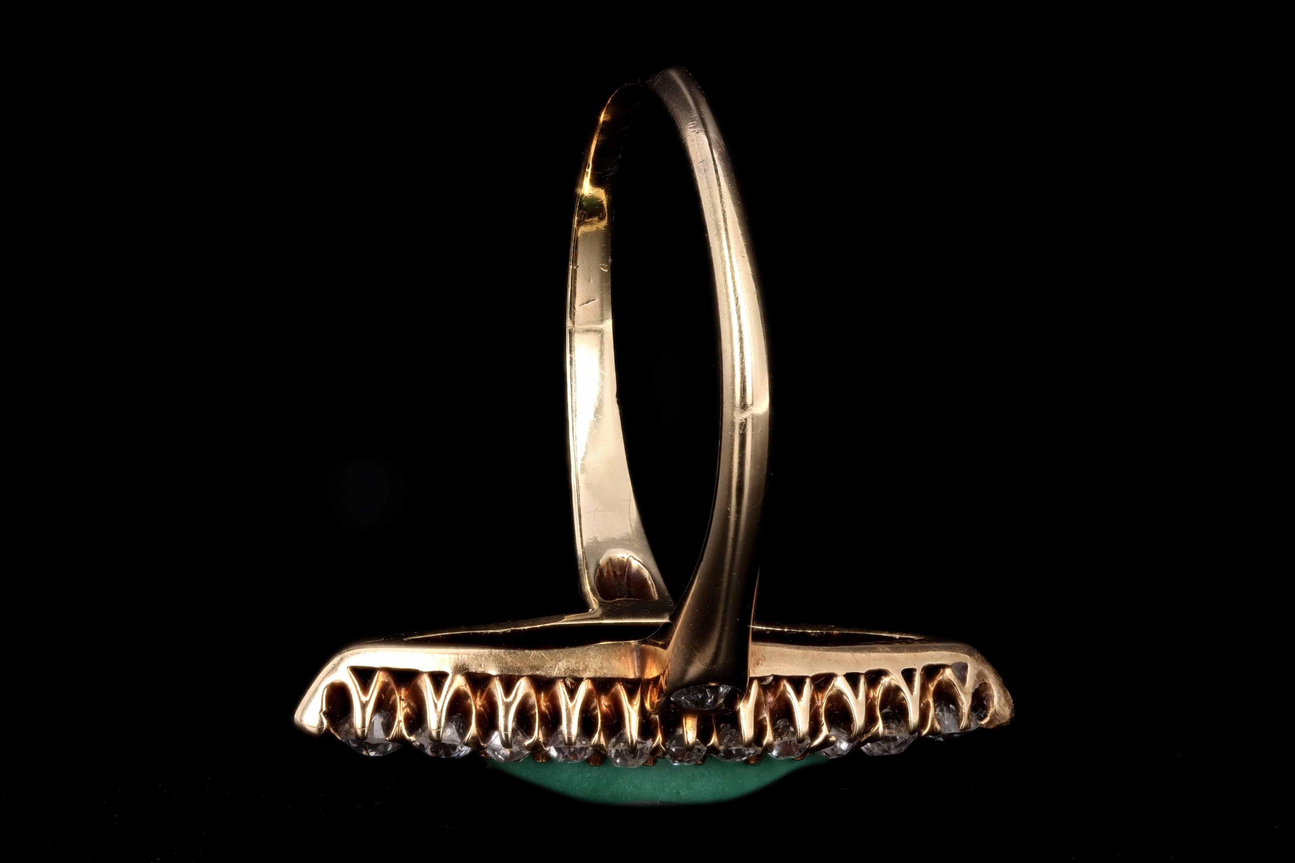 Victorian 14K Rose Gold Turquoise and Diamond Navette Ring - Queen May