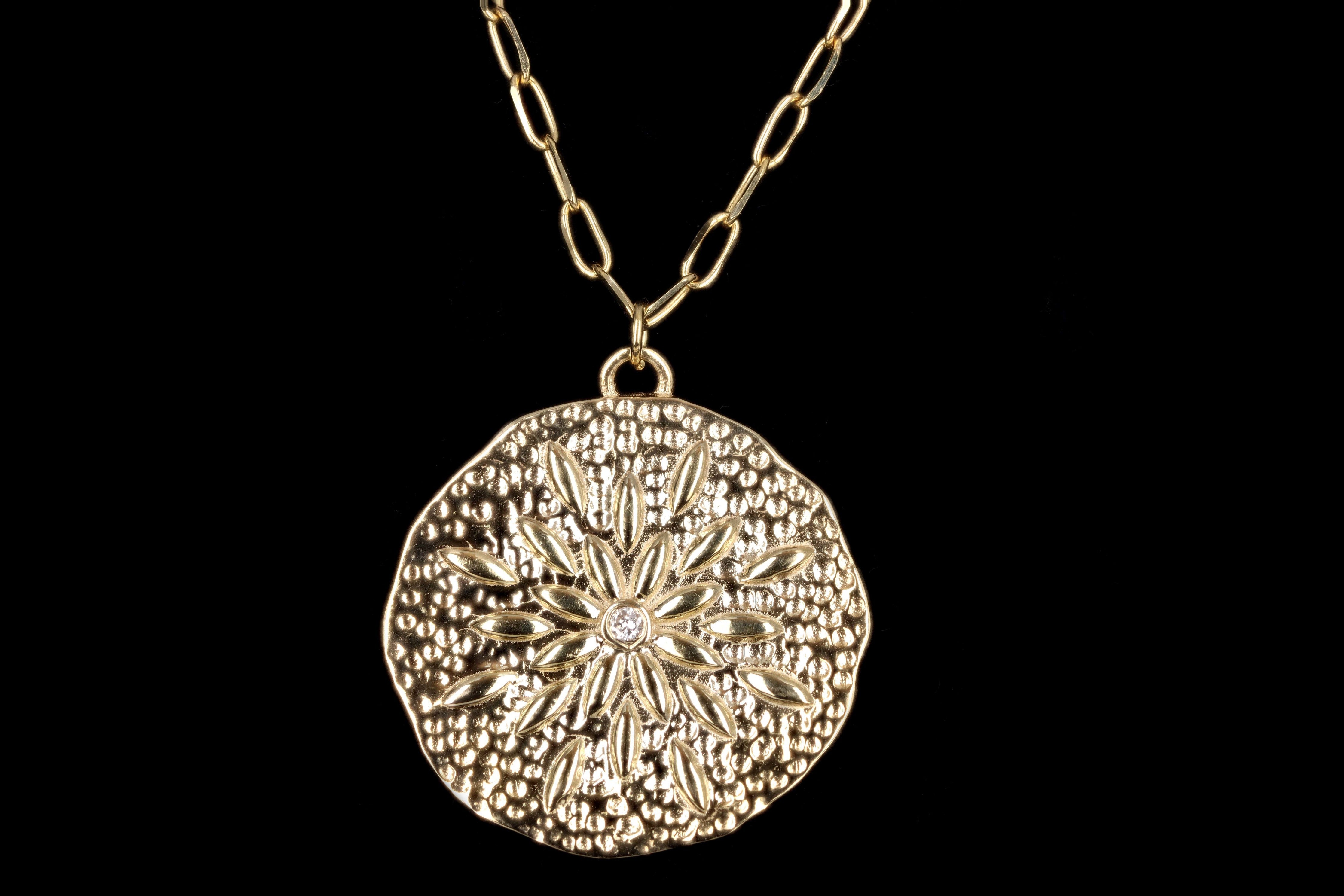 New 14K Yellow Gold Medallion Pendant Paperclip Necklace - Queen May