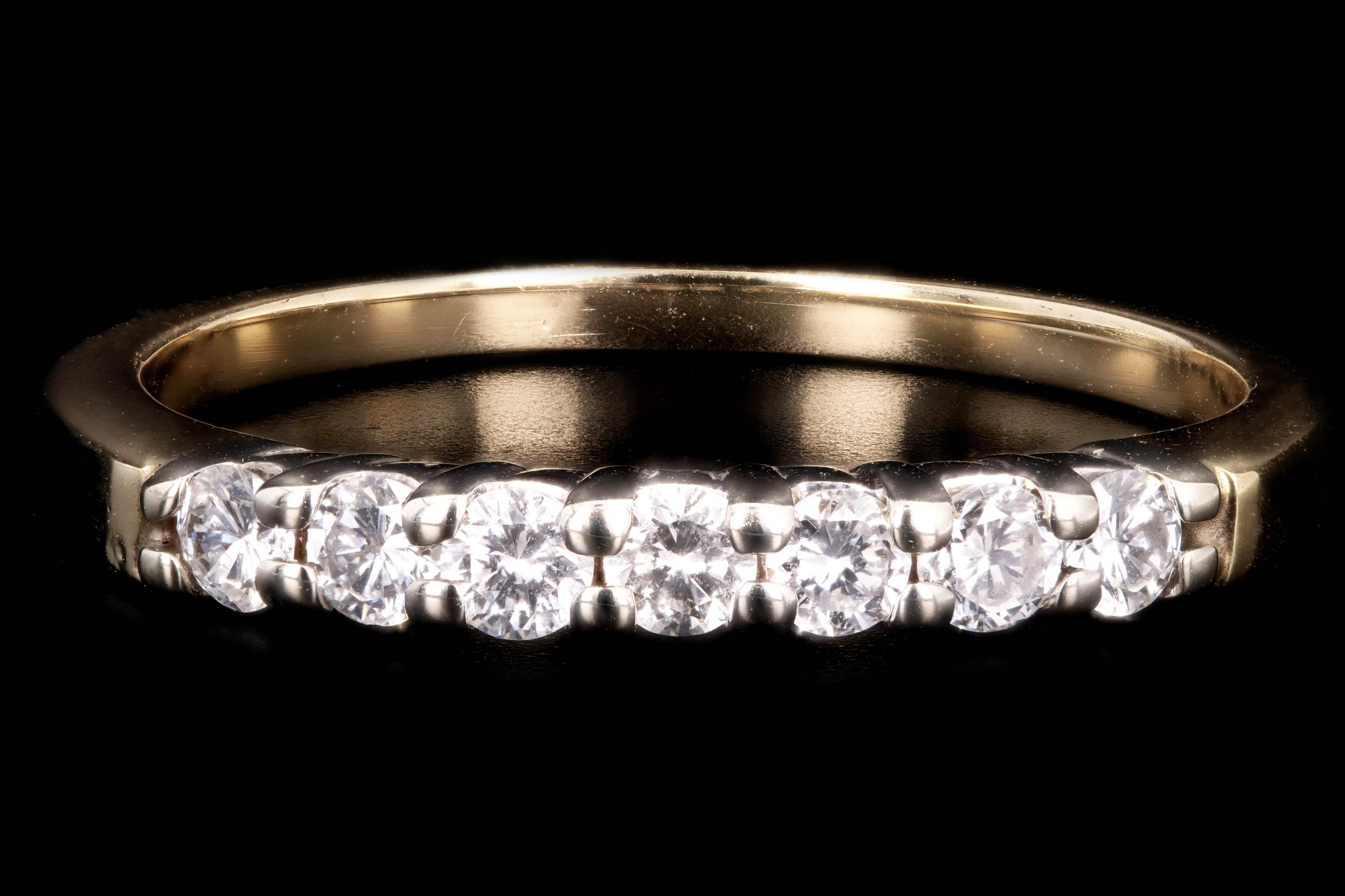 14K Gold .35 Carat Round Brilliant Diamond Band - Queen May