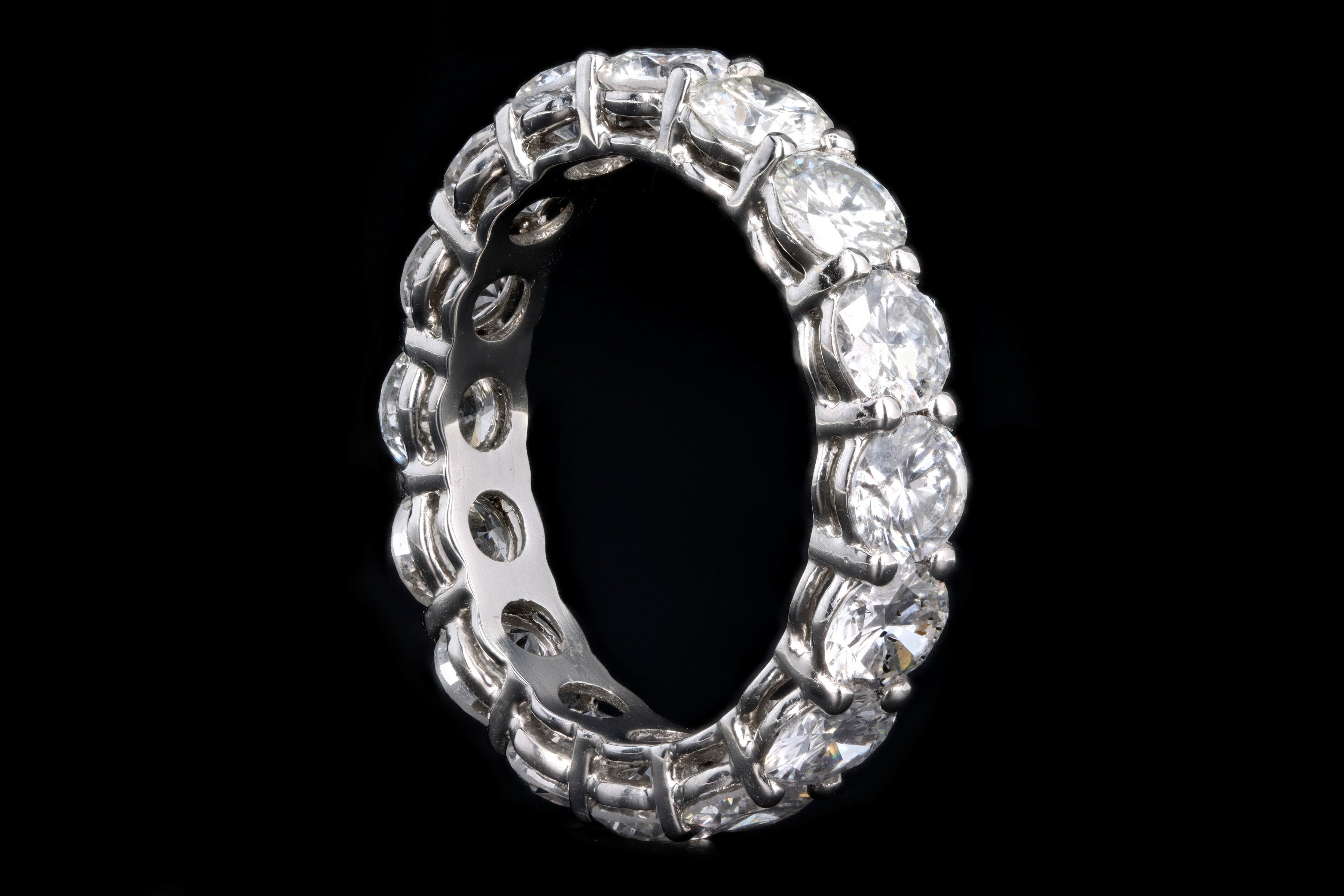 New Platinum 5 Carat Round Brilliant Diamond Eternity Band - Queen May