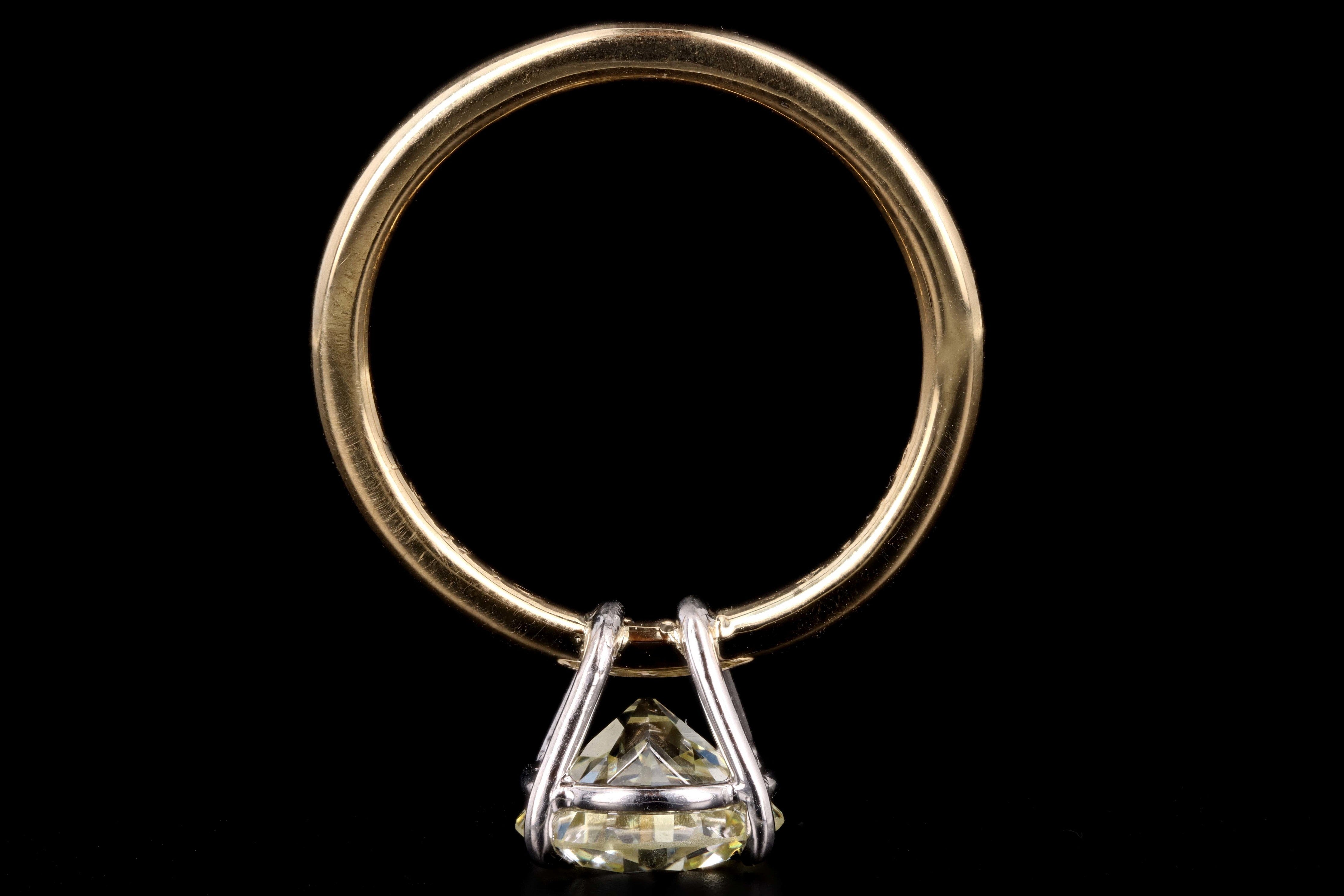 New Handmade Platinum & 18K Yellow Gold 2.34 Carat Old European Cut Diamond Engagement Ring - Queen May