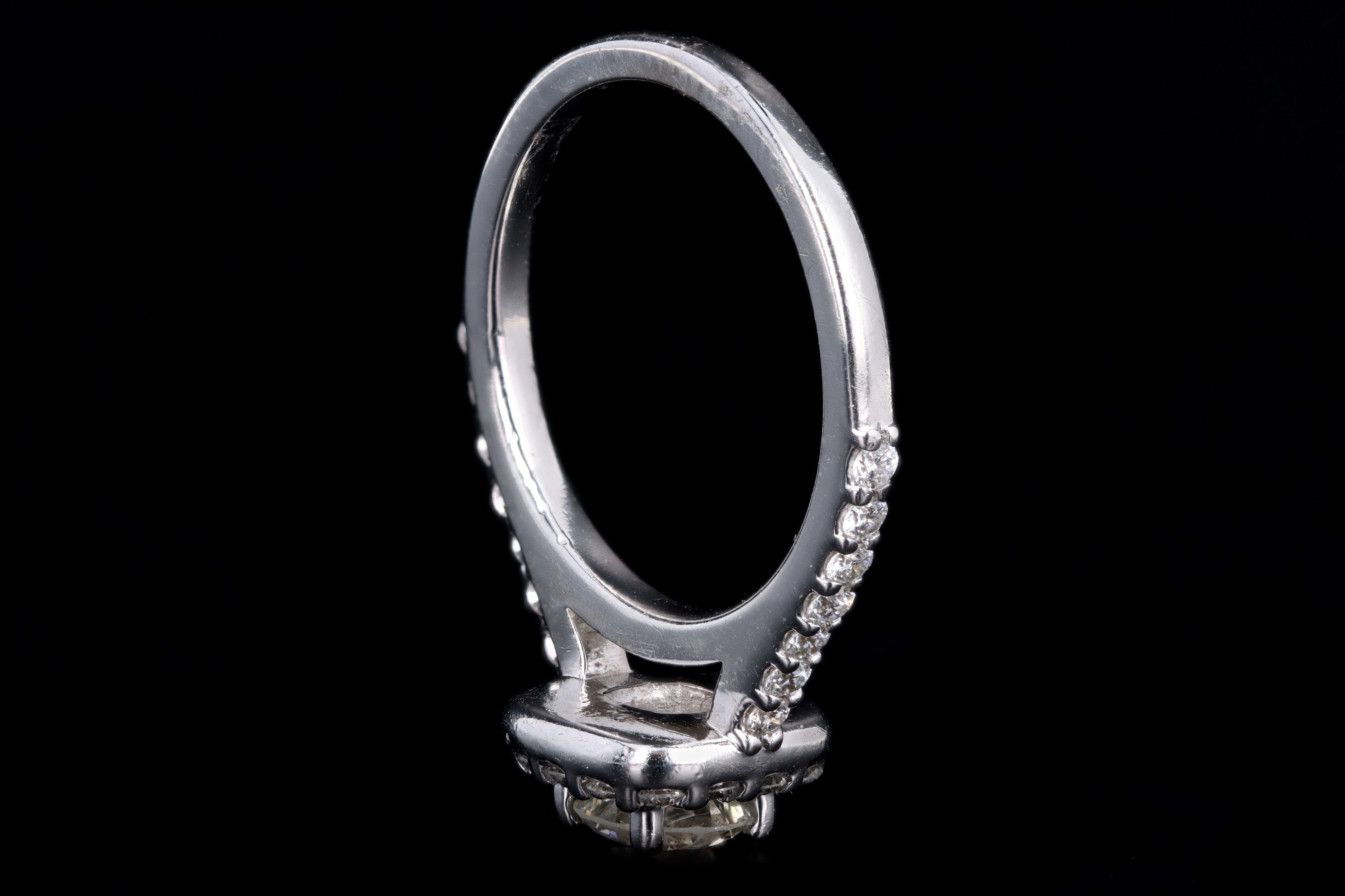 Modern 14K White Gold .62 Carat Round Brilliant Cut Diamond Engagement Ring - Queen May