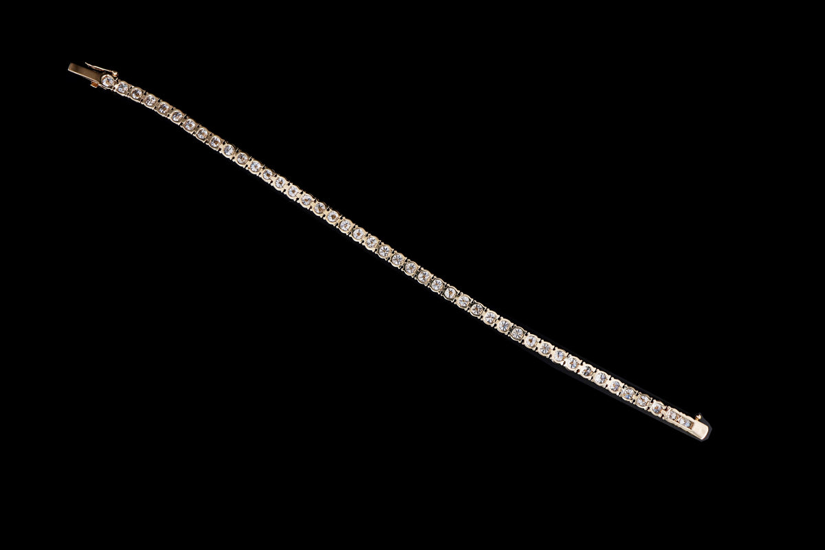 14K Yellow Gold 14.64 Carat Total Weight Diamond Tennis Bracelet - Queen May