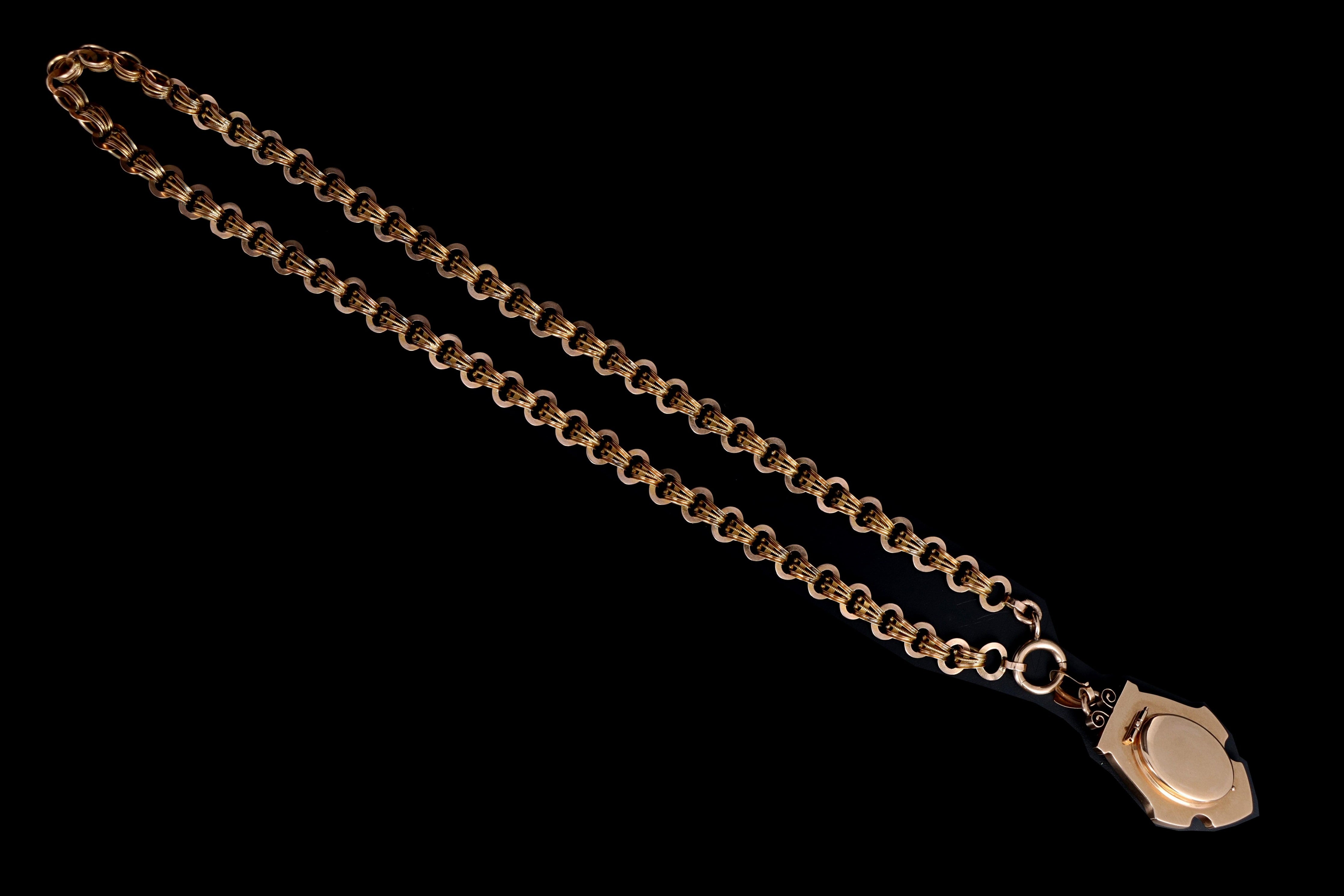 Victorian 14K Rose Gold & Enamel Seed Pearl Locket Pendant Necklace - Queen May