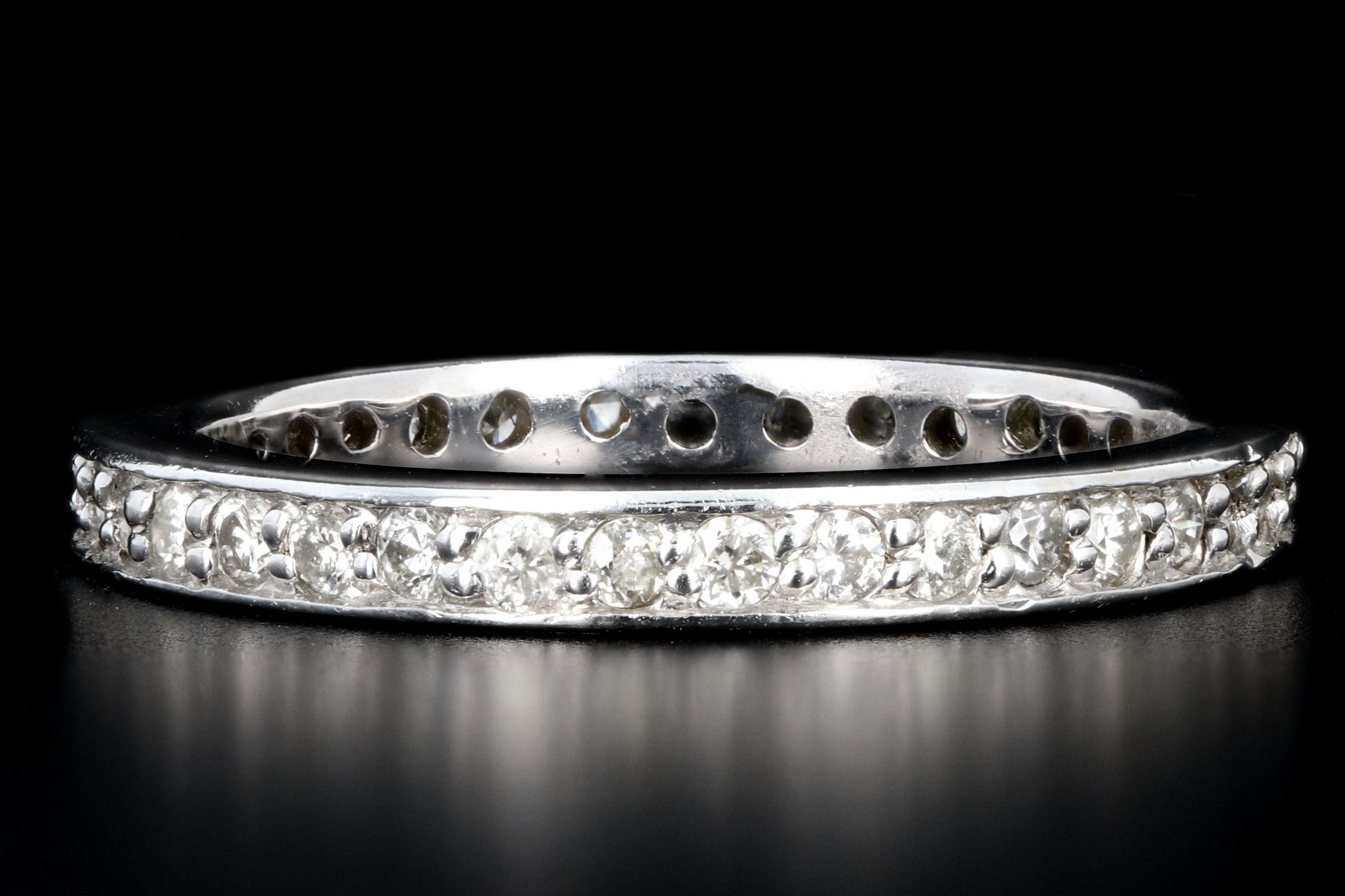 Modern 14K White Gold .50 Carats Round Brilliant Cut Diamond Eternity Band - Queen May