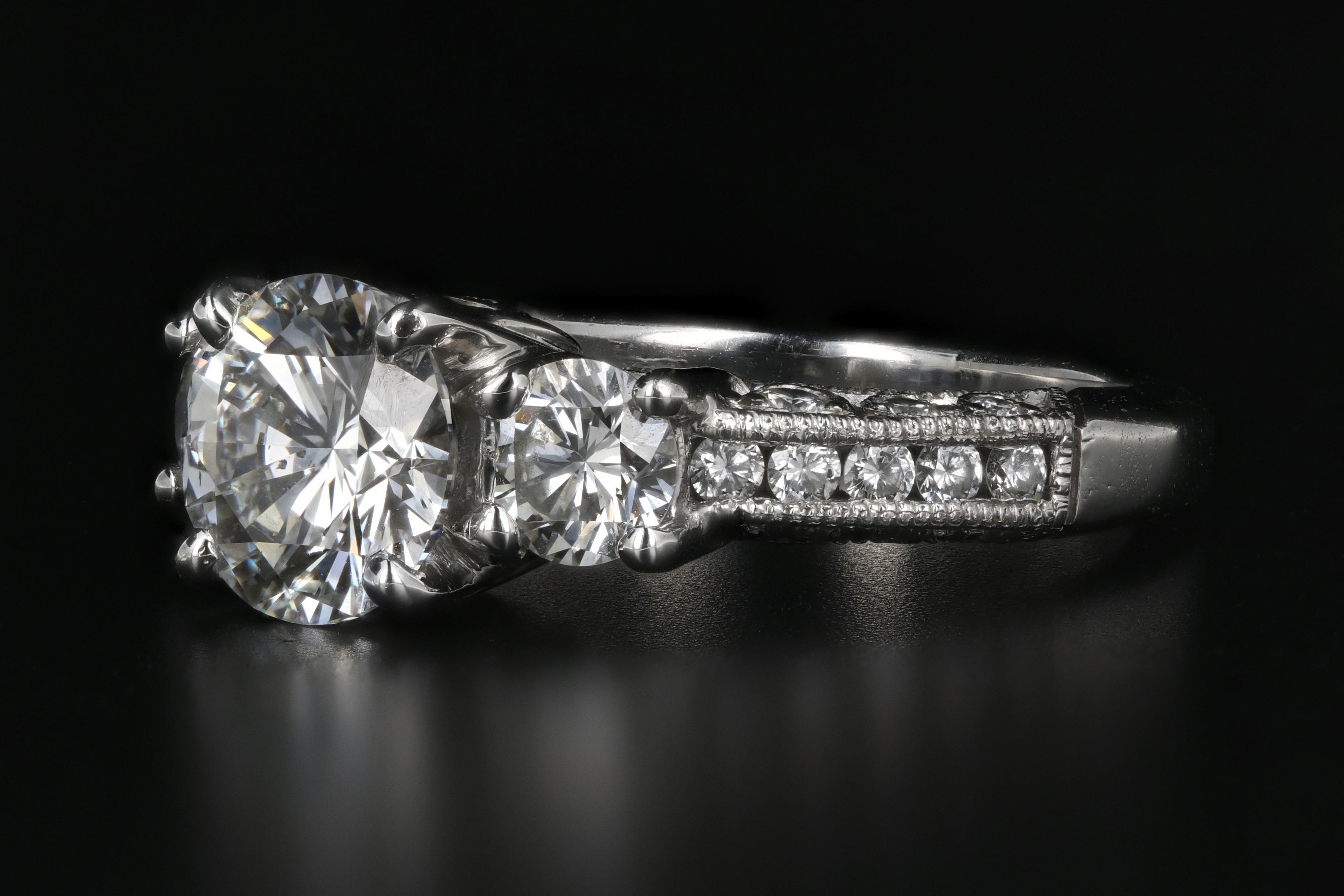 Platinum Tacori 1.54 Carat laser Inscribed Diamond Ring GIA Certified - Queen May