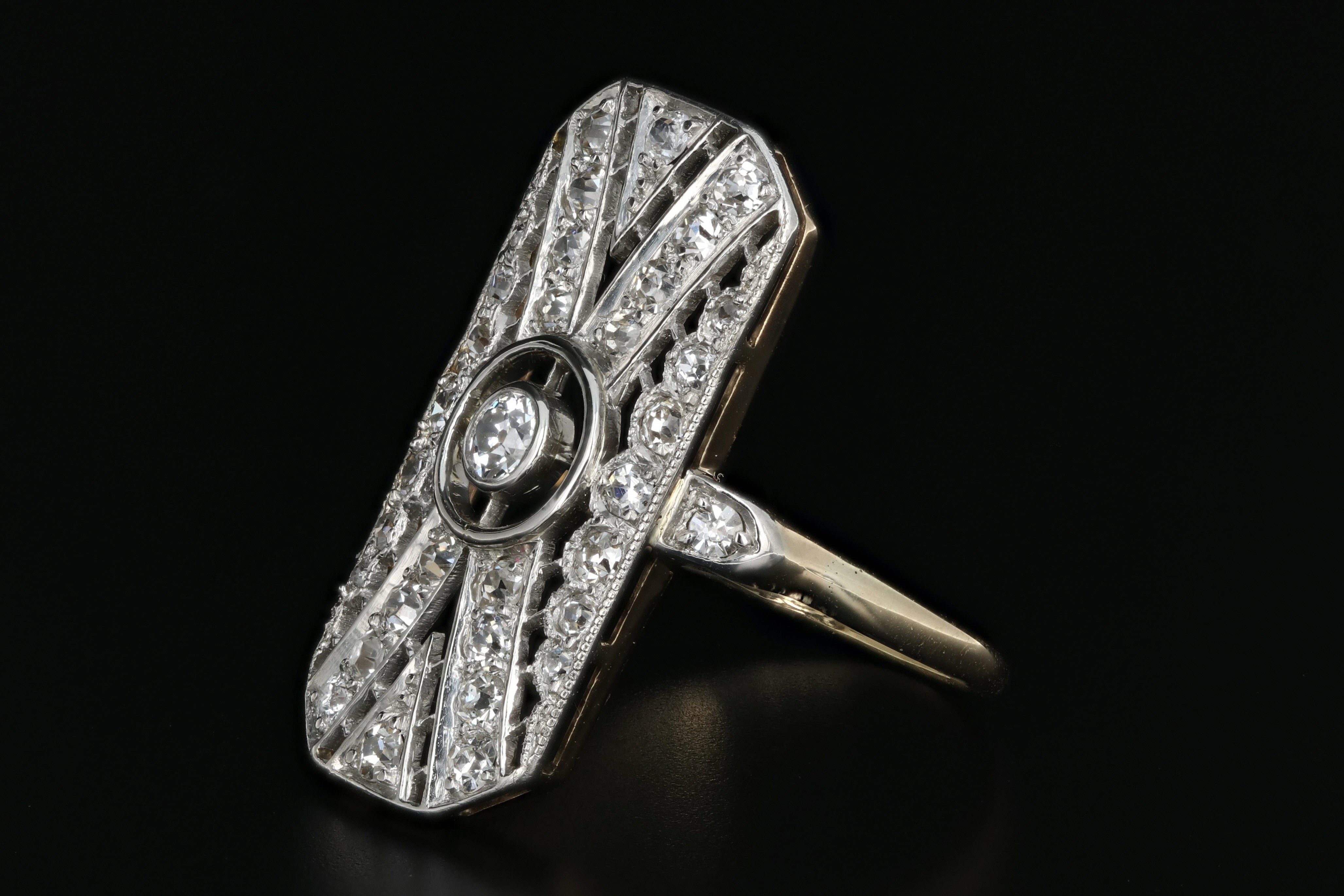 Edwardian Platinum Top 18k Yellow Gold .5 Carat Diamond Ring - Queen May