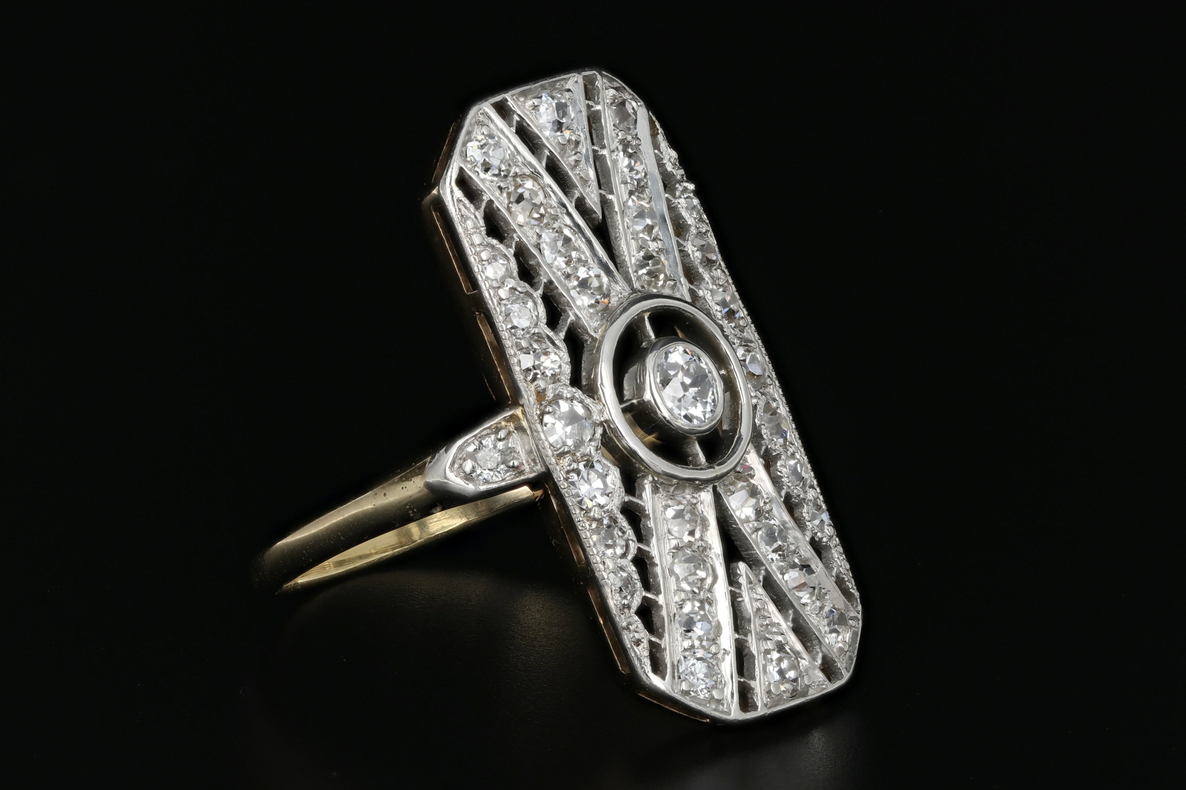 Edwardian Platinum Top 18k Yellow Gold .5 Carat Diamond Ring - Queen May