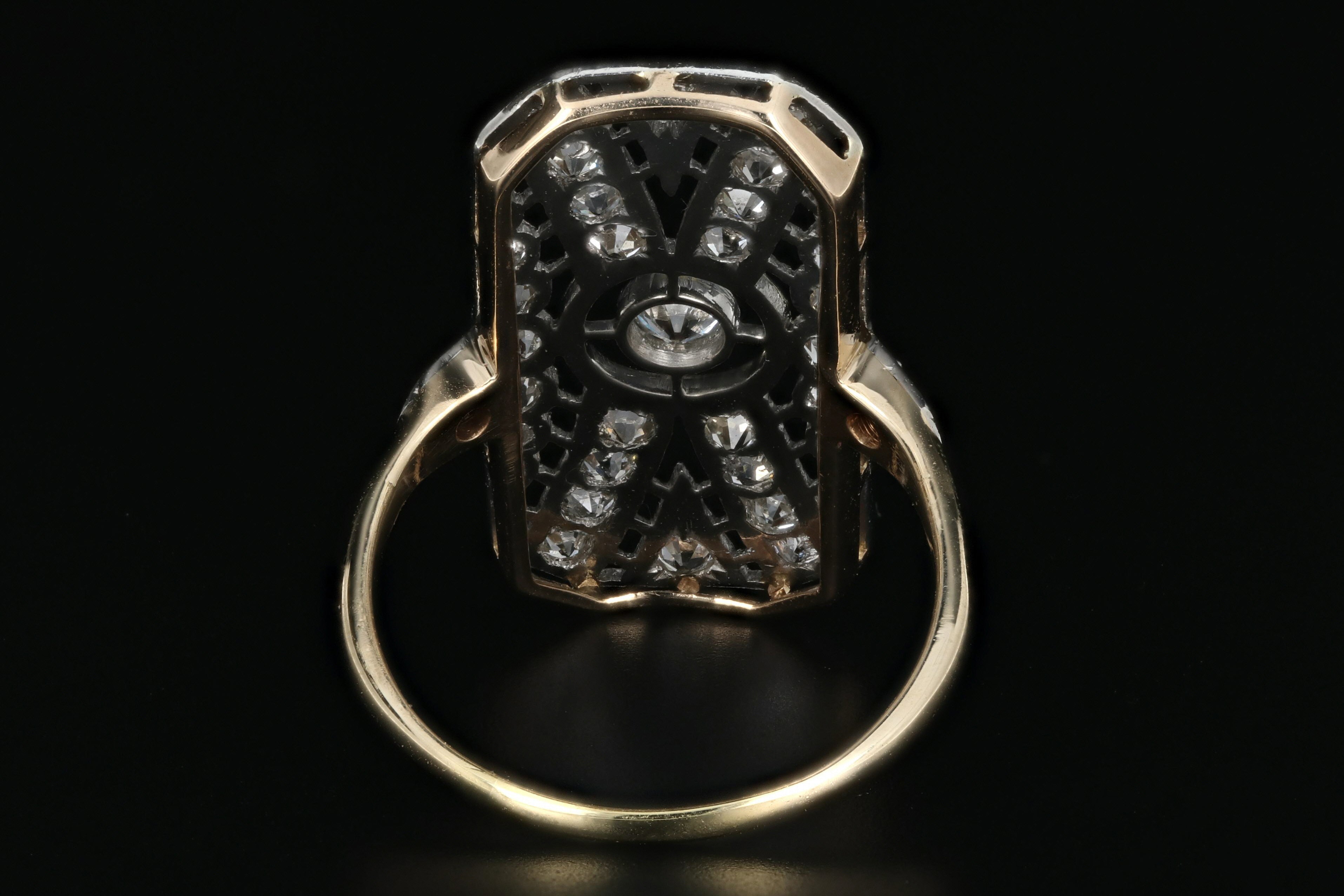 Edwardian Platinum Top 18k Yellow Gold .5 Carat Diamond Ring - Queen May