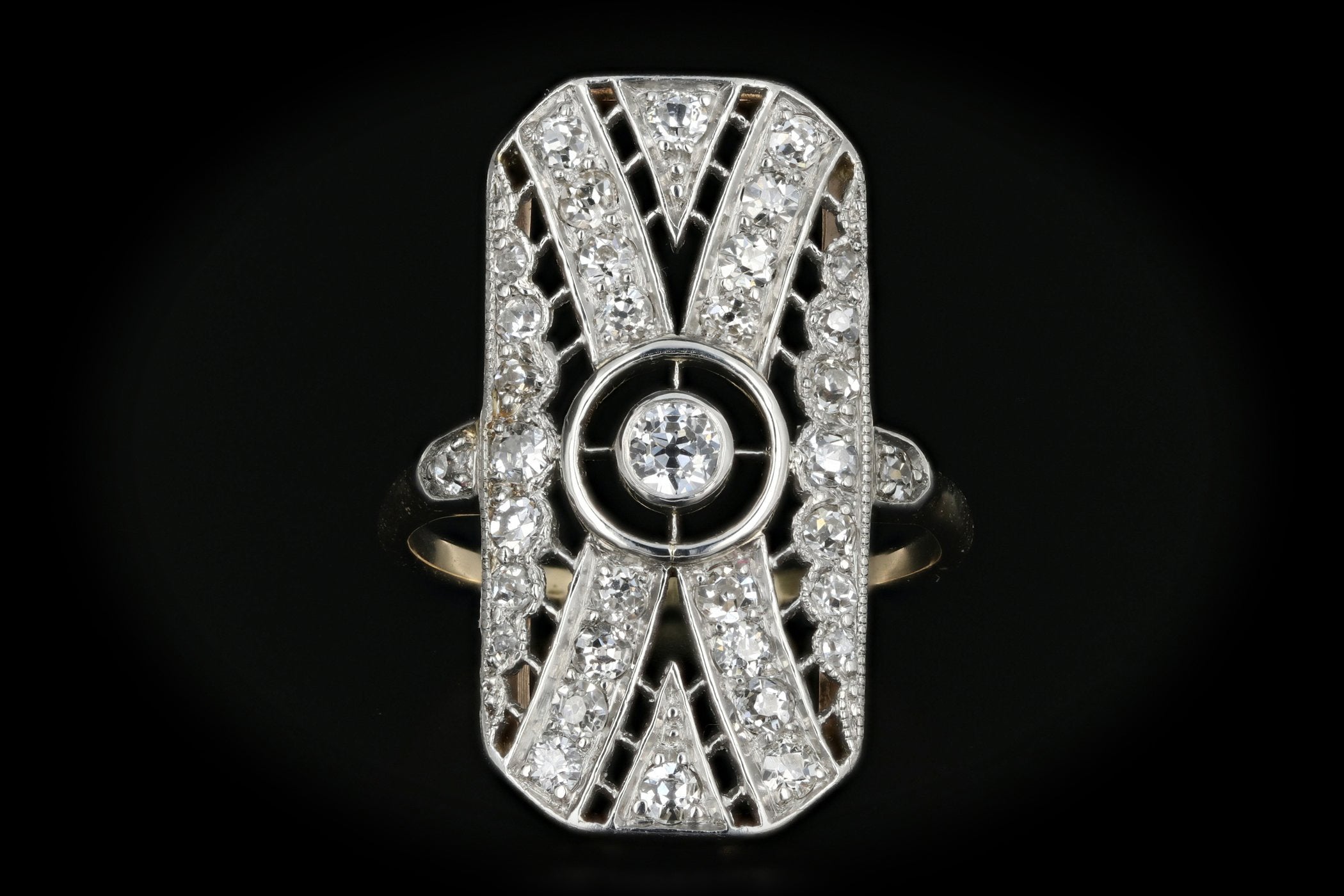 Edwardian Platinum Top 18k Yellow Gold .5 Carat Diamond Ring - Queen May