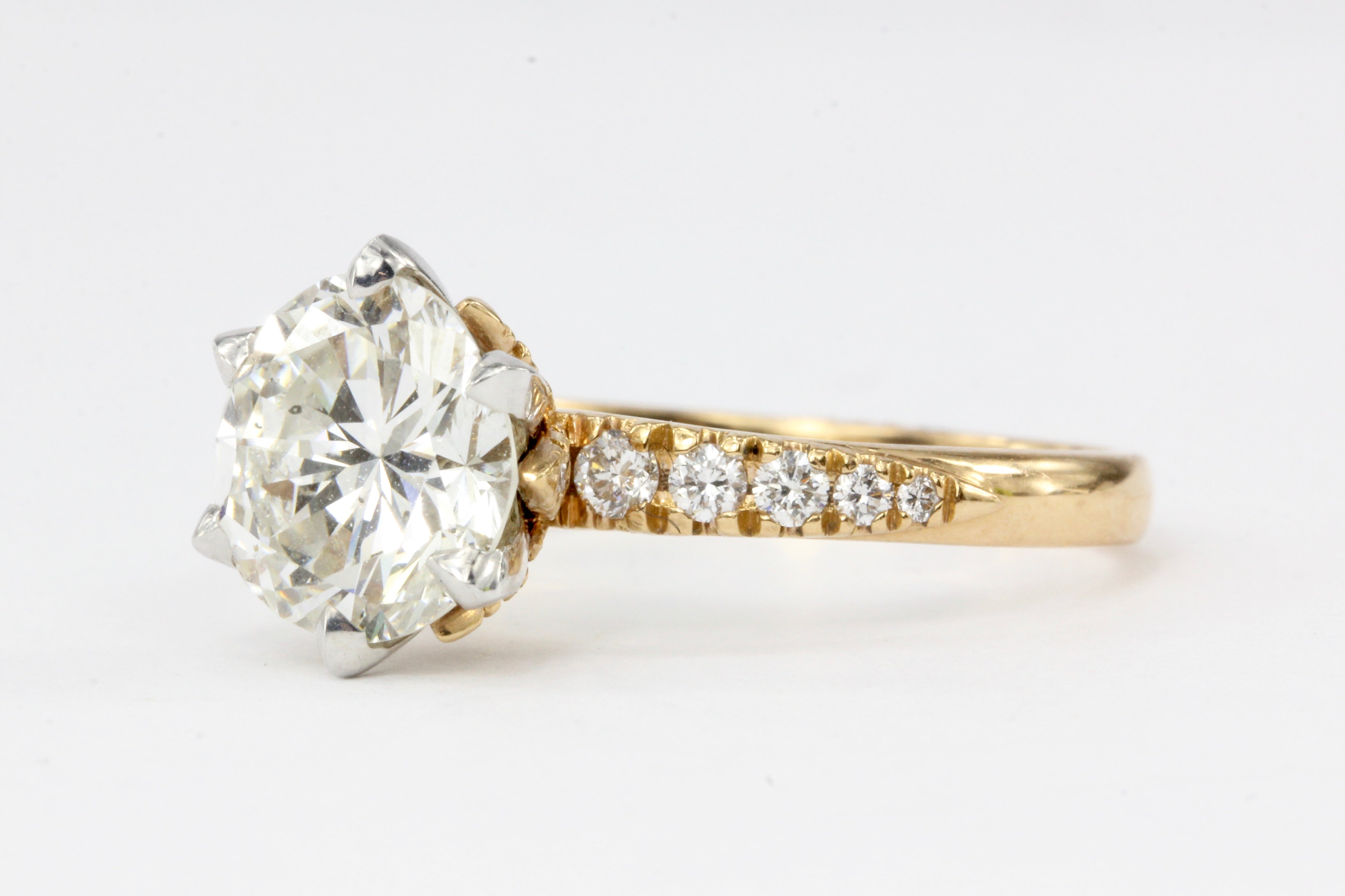 Rose Gold 2.62 CTW Diamond Engagement Ring GIA Cert - Queen May