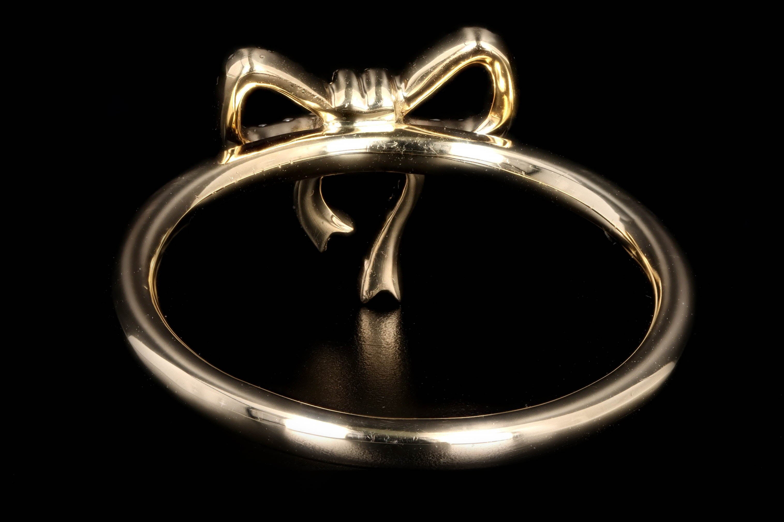 New 14K Gold Diamond Bow Ring - Queen May