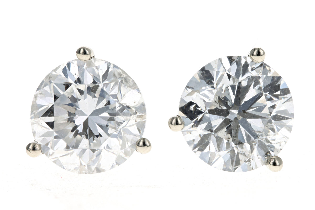 New 14K White Gold 4.17 Total Carat Weight Diamond Earrings GIA Certified - Queen May