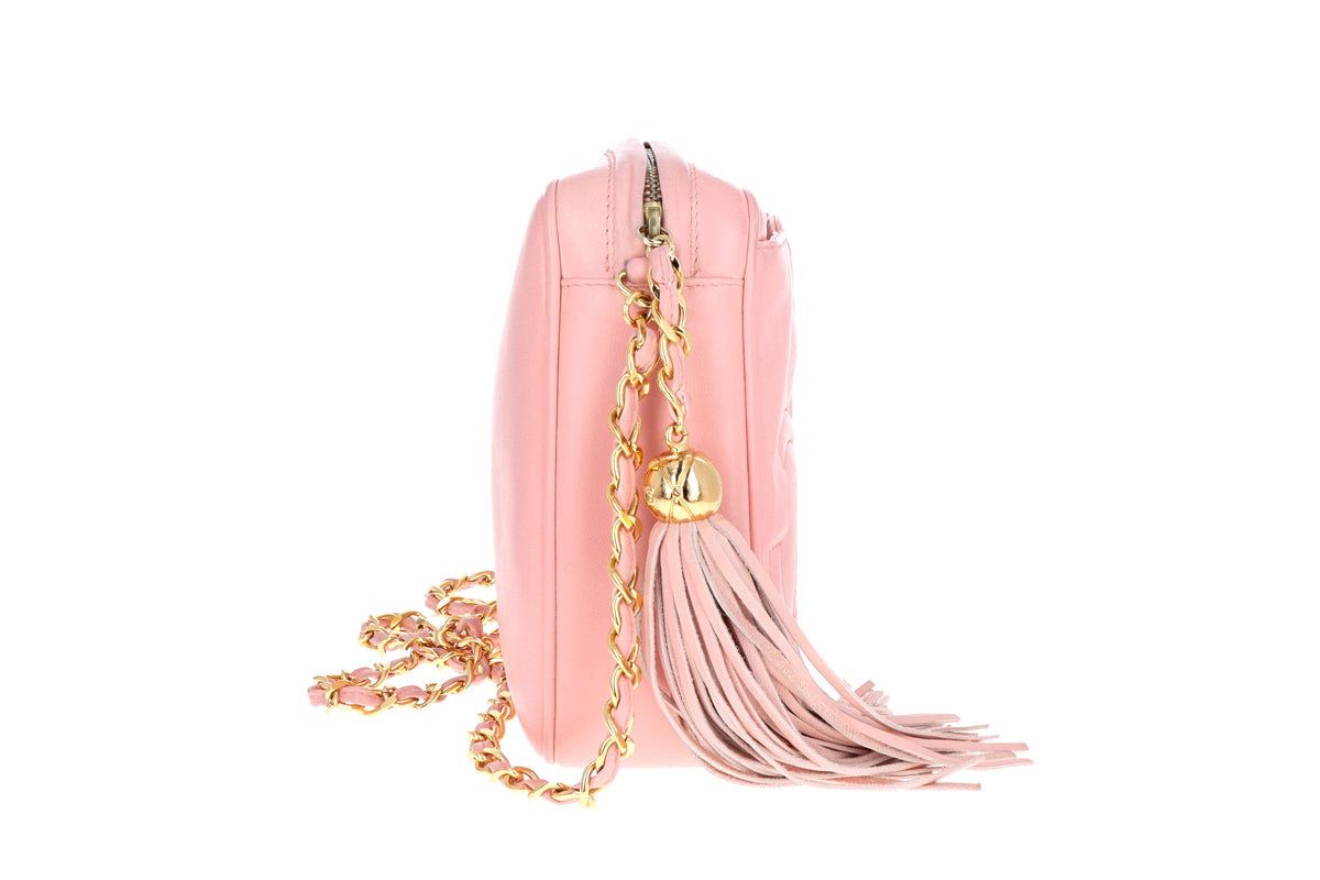 Chanel Vintage Pink Lambskin Triple CC Camera Bag - Queen May