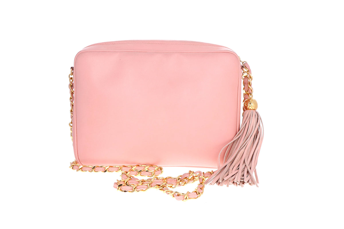 Chanel Vintage Pink Lambskin Triple CC Camera Bag - Queen May