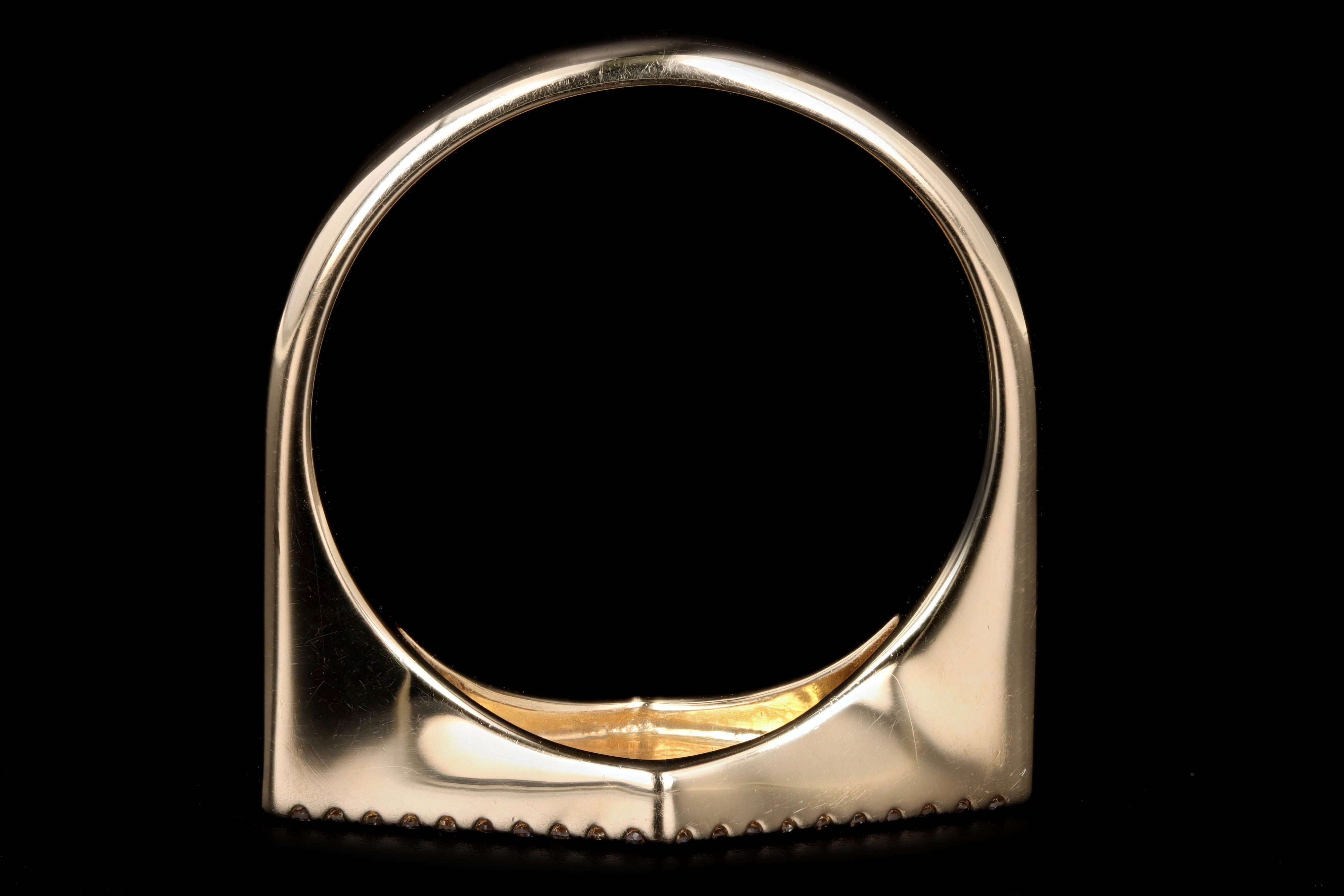 New 14K Gold Geometric Diamond Pave Ring - Queen May