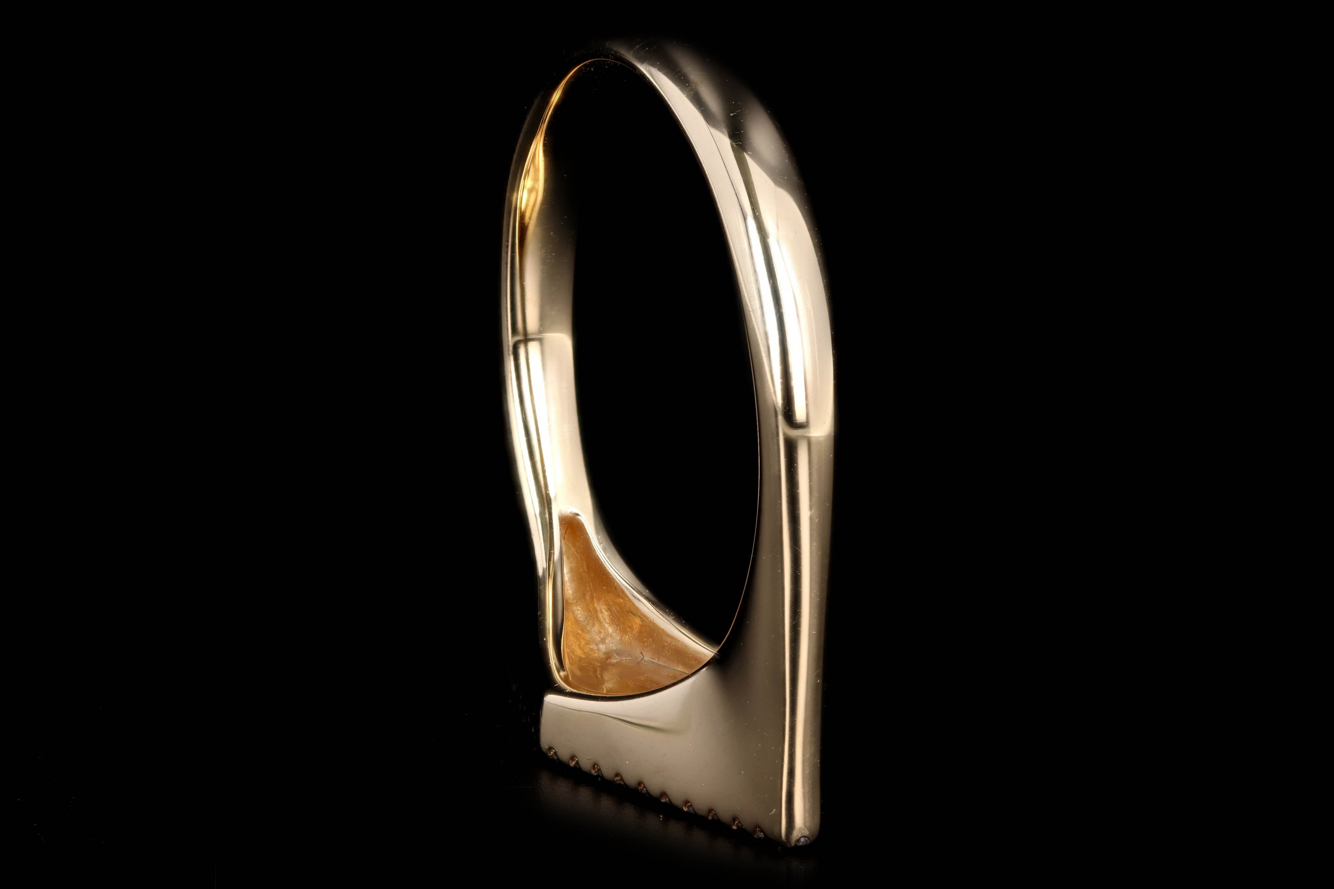 New 14K Gold Geometric Diamond Pave Ring - Queen May