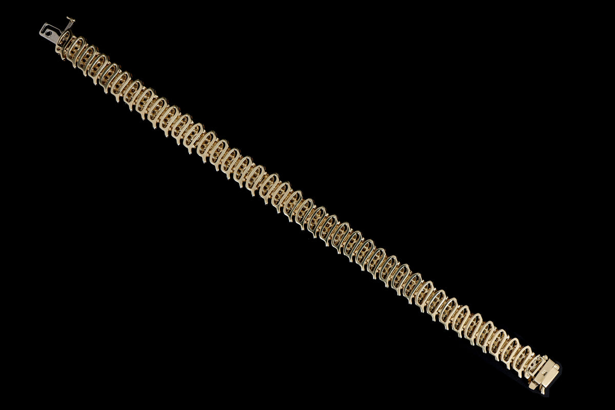 14K Yellow Gold 4.0 Carat Total Weight Diamond Bracelet - Queen May