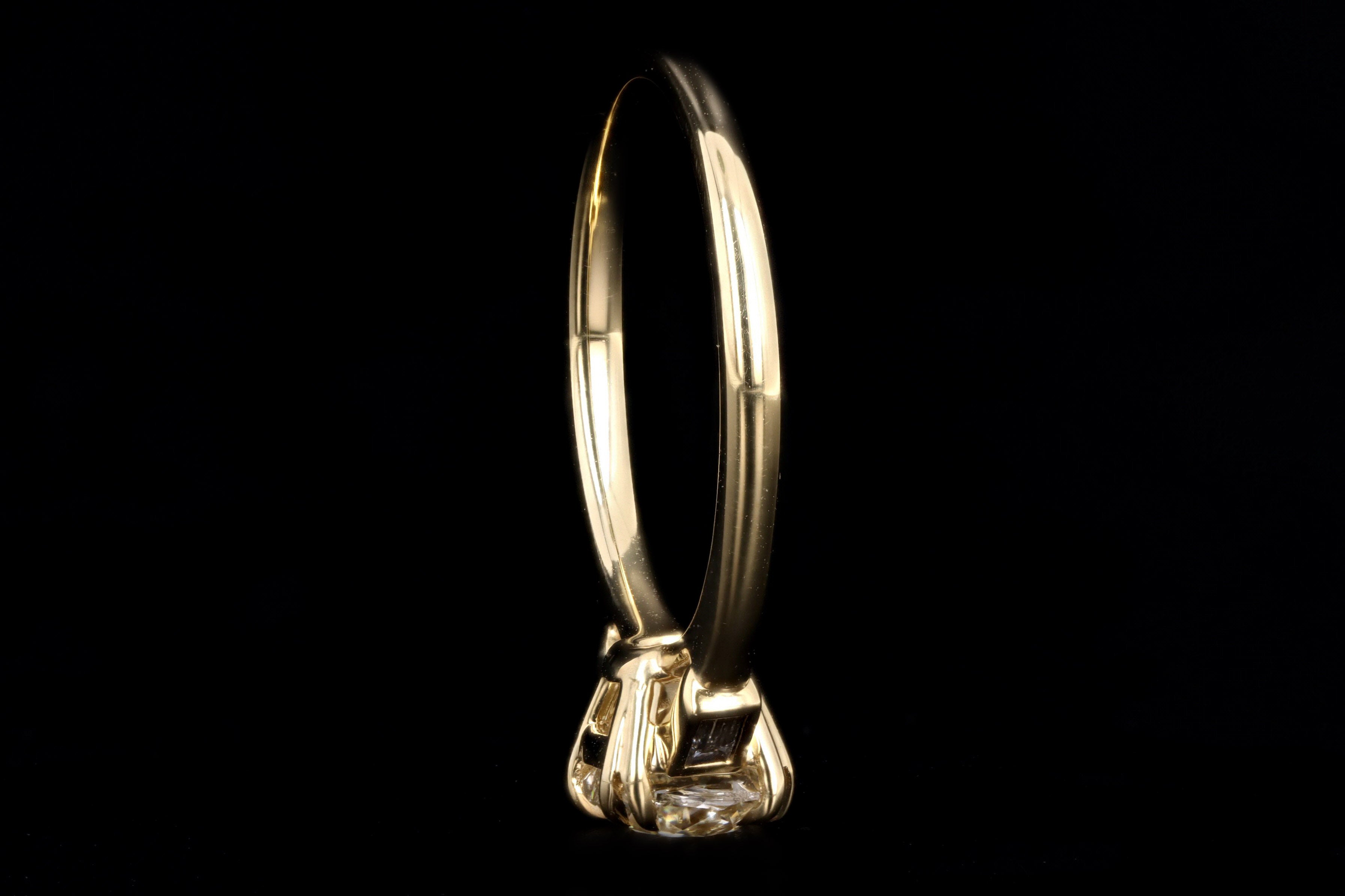18K Yellow Gold 1.02 Carat Old Mine Diamond Engagement Ring - Queen May