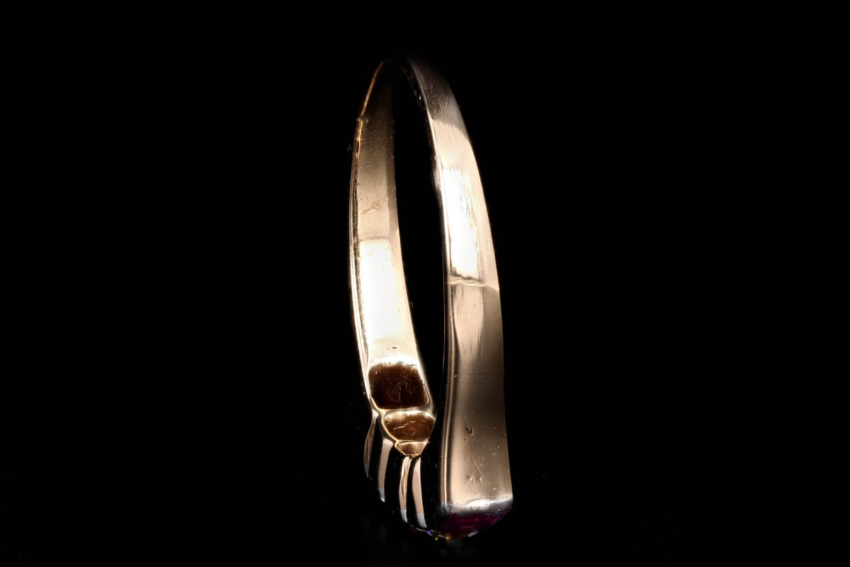 Art Deco Platinum & 18K Yellow Gold Natural Ruby & Old European Cut Diamond Band - Queen May
