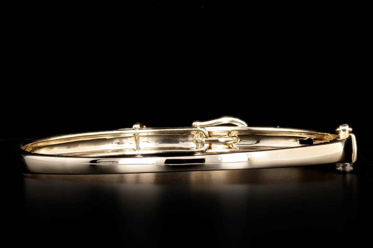 14K Yellow Gold Diamond Belt Buckle Bangle - Queen May