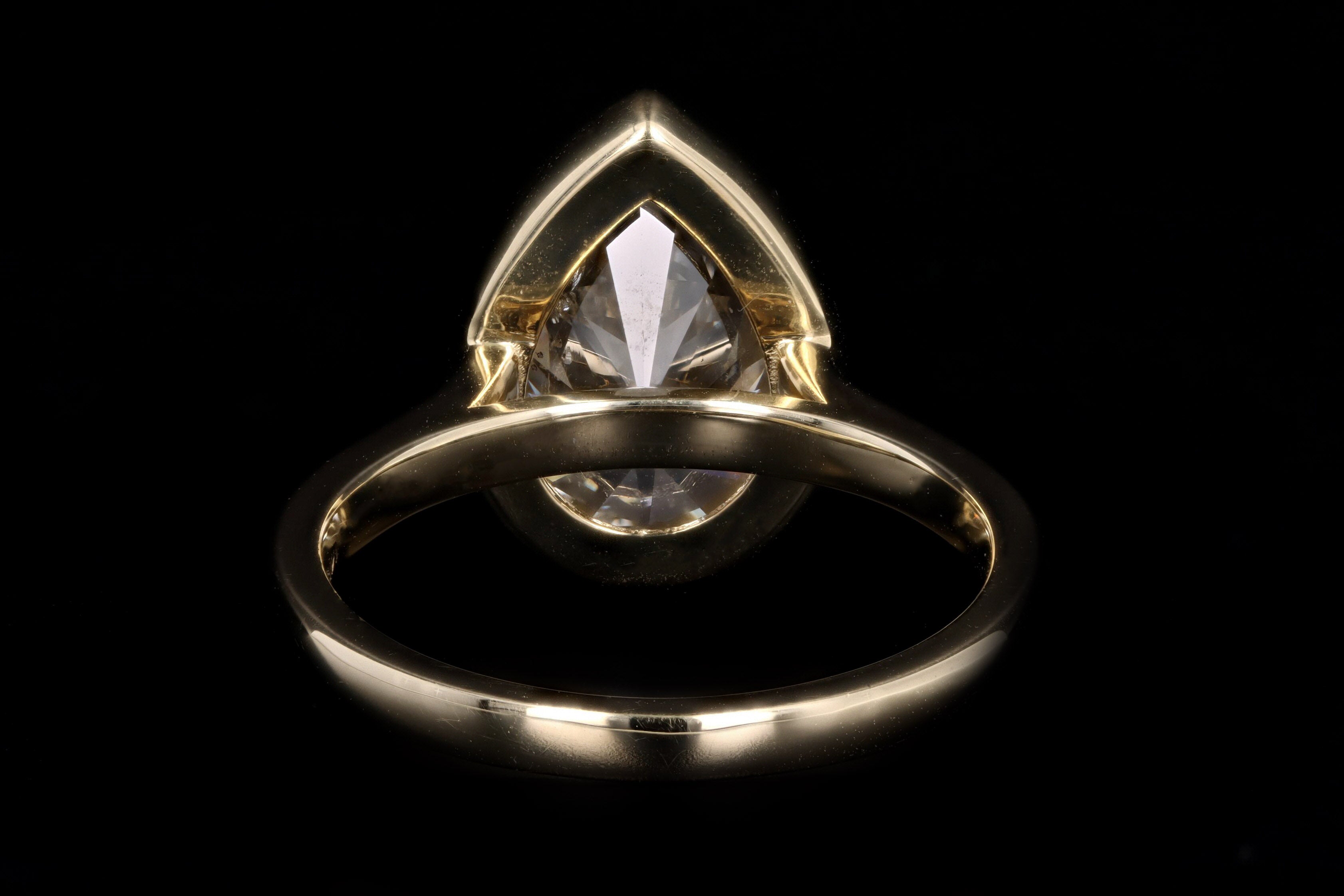 14K Yellow Gold 3.47 Carat Pear Cut Diamond Engagement Ring - Queen May