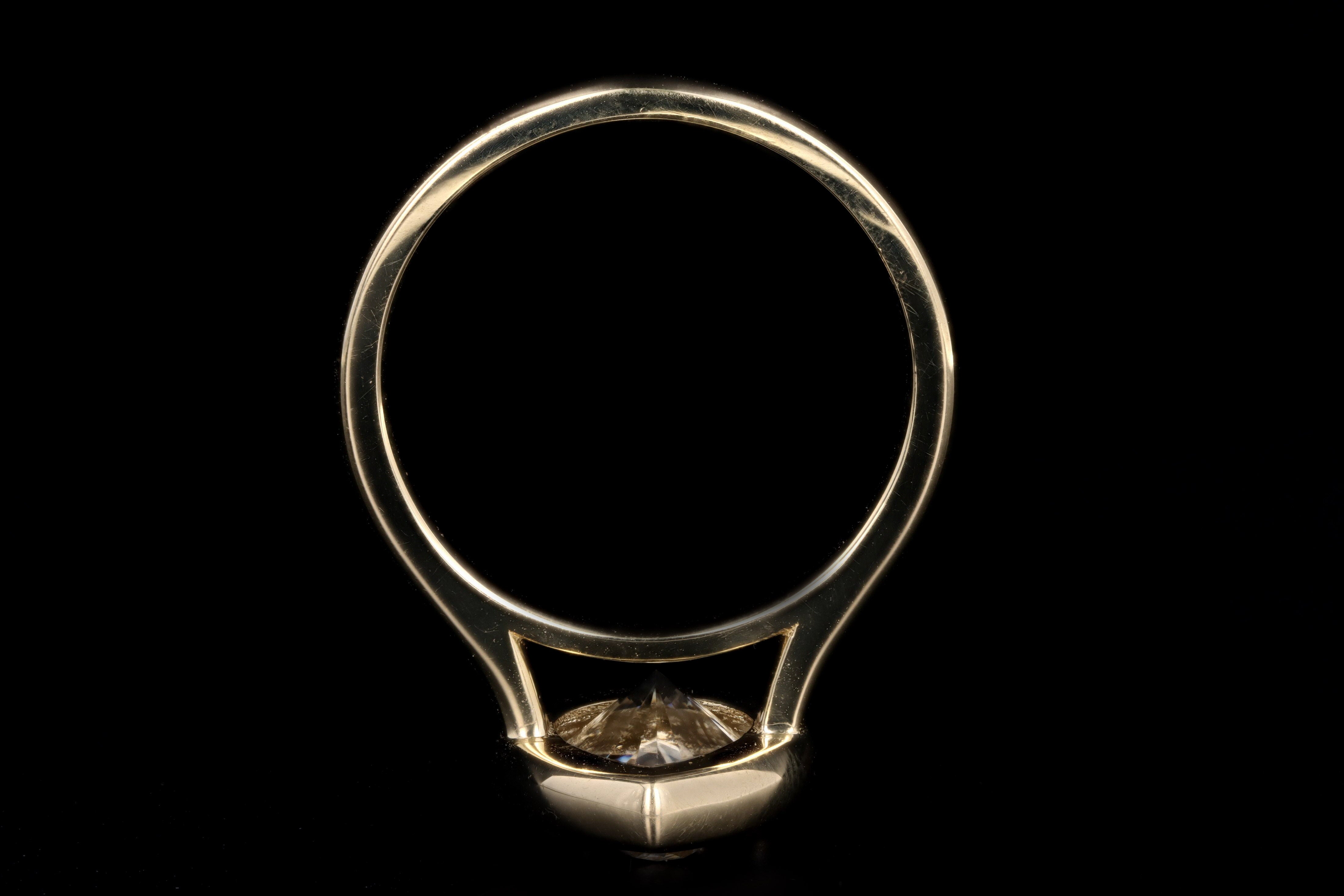 14K Yellow Gold 3.47 Carat Pear Cut Diamond Engagement Ring - Queen May