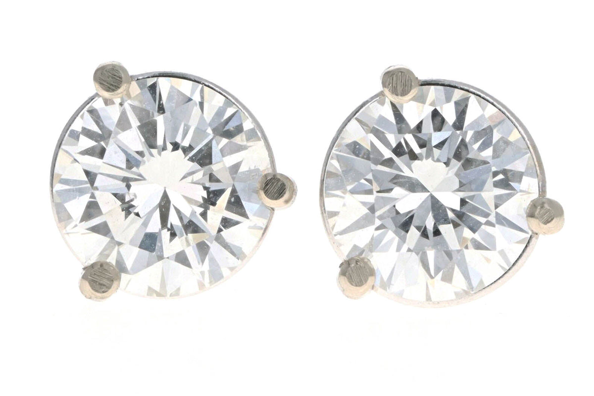 New 14K White Gold 1.47 Carat Total Weight Diamond Stud Earrings - Queen May
