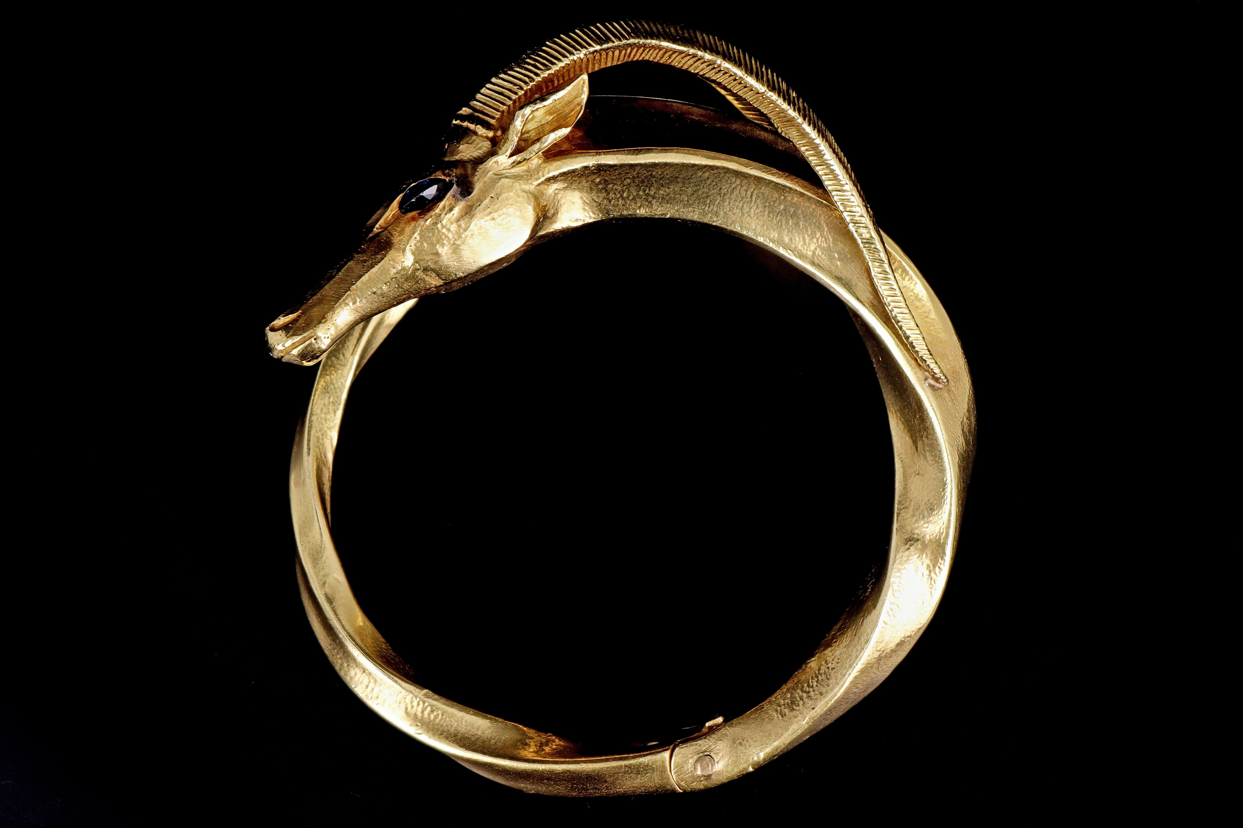 Vintage 18K Yellow Gold Sapphire Aries Bracelet - Queen May