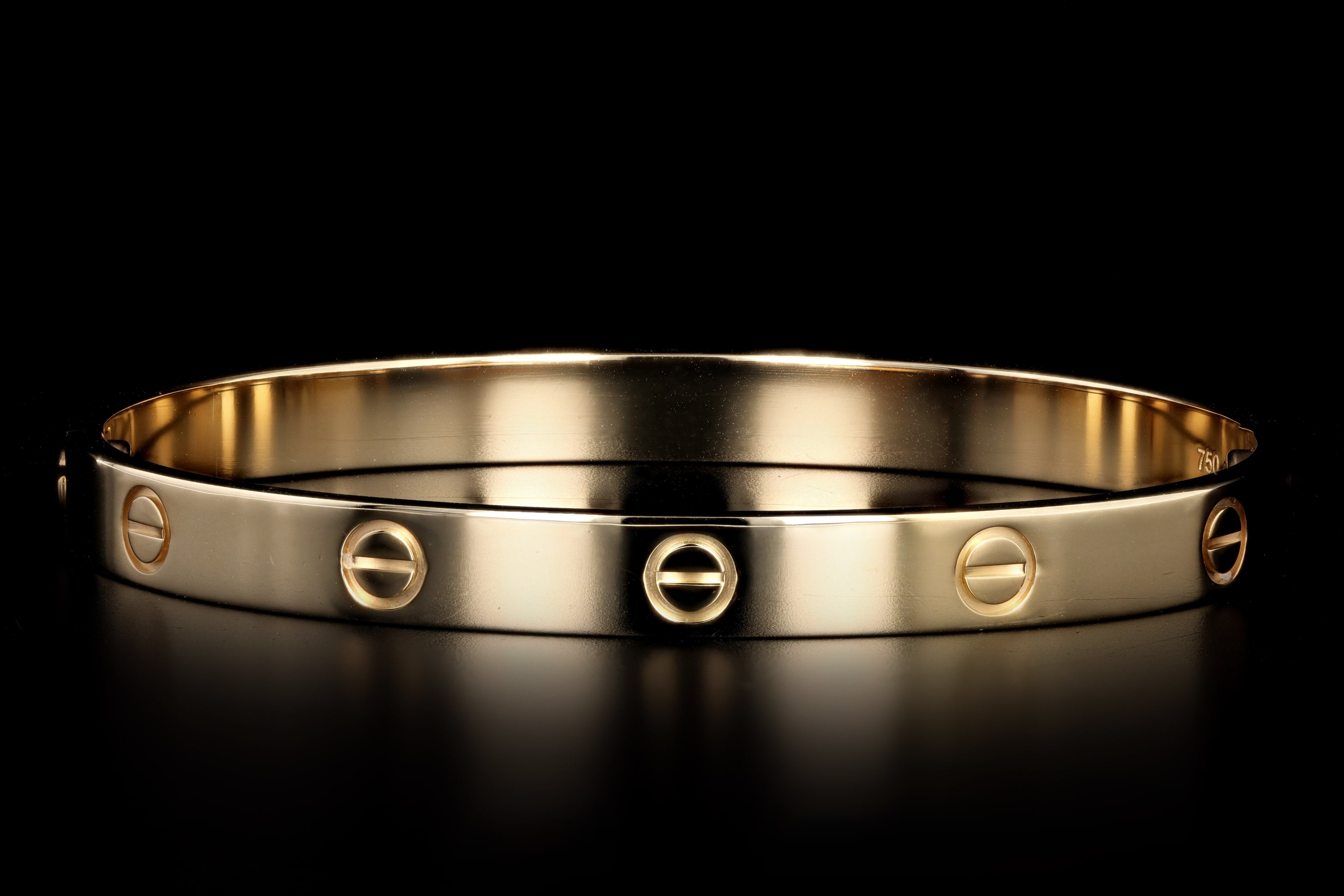 Cartier 18K Yellow Gold Love Bracelet Size 18 - Queen May