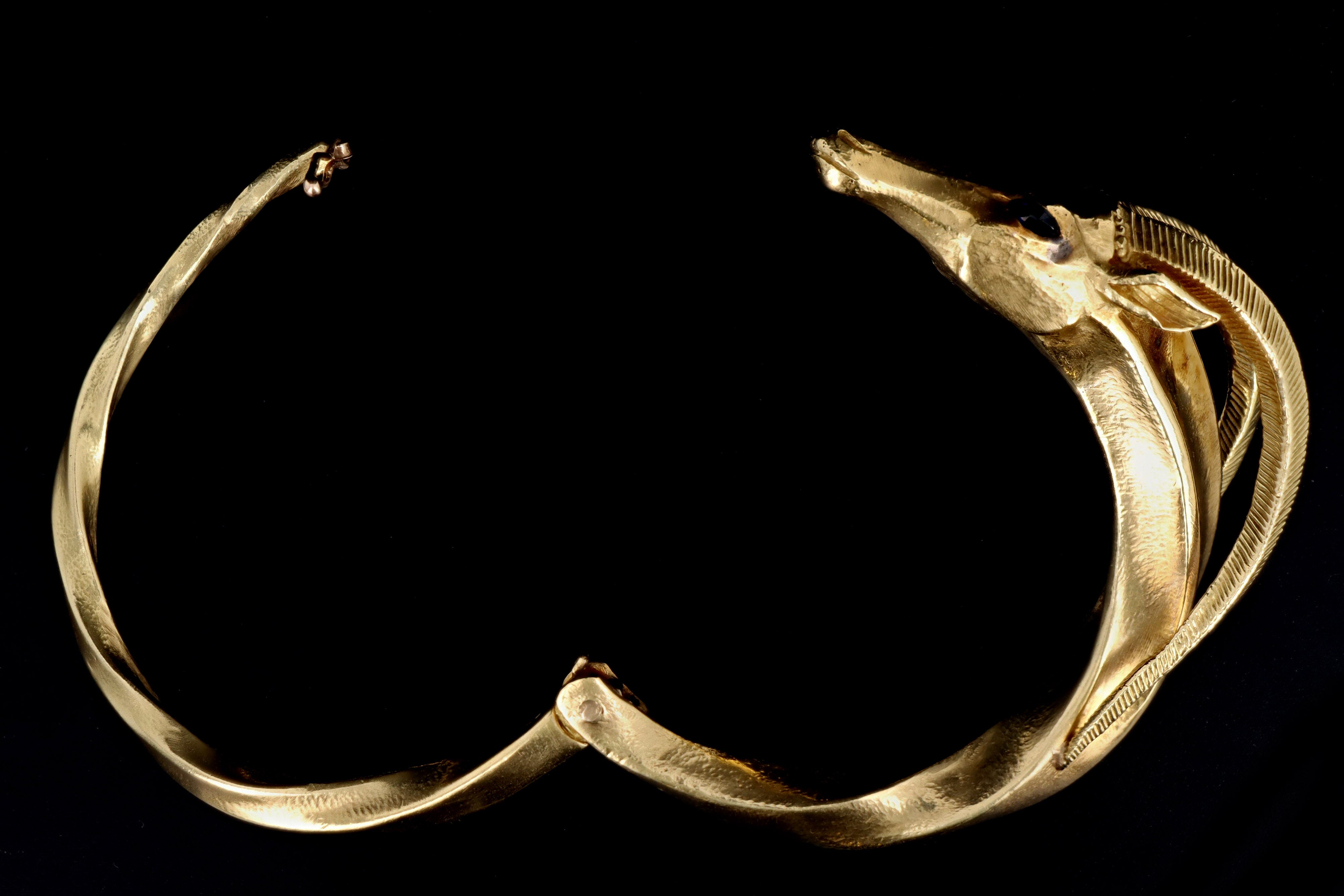 Vintage 18K Yellow Gold Sapphire Aries Bracelet - Queen May