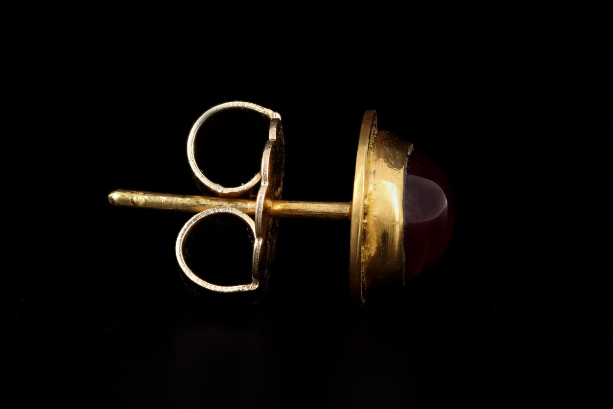 18K Yellow Gold Tourmaline Stud Earrings - Queen May