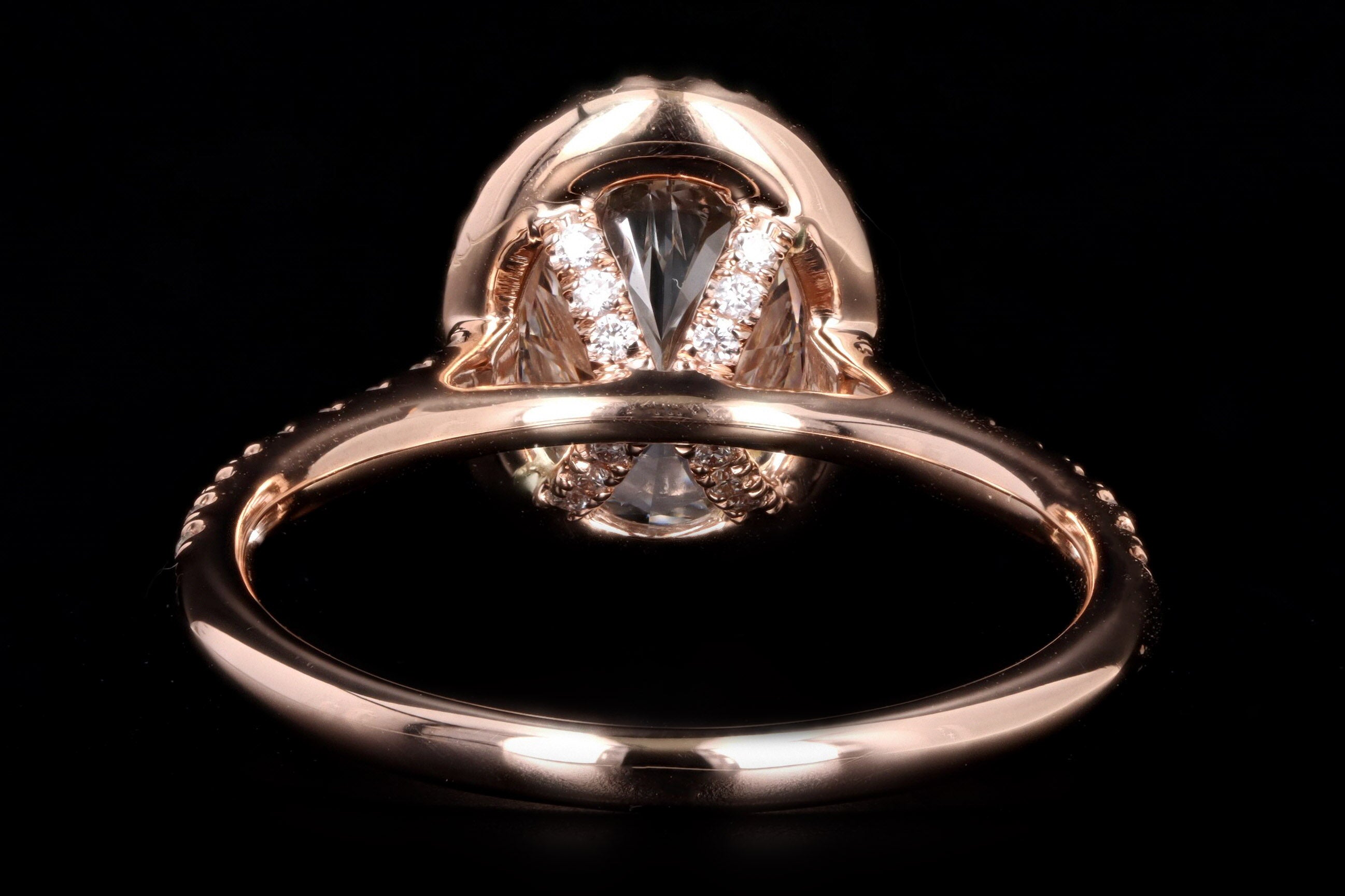 18K Rose Gold 1.86 Carat Oval Diamond Engagement Ring GIA Certified - Queen May