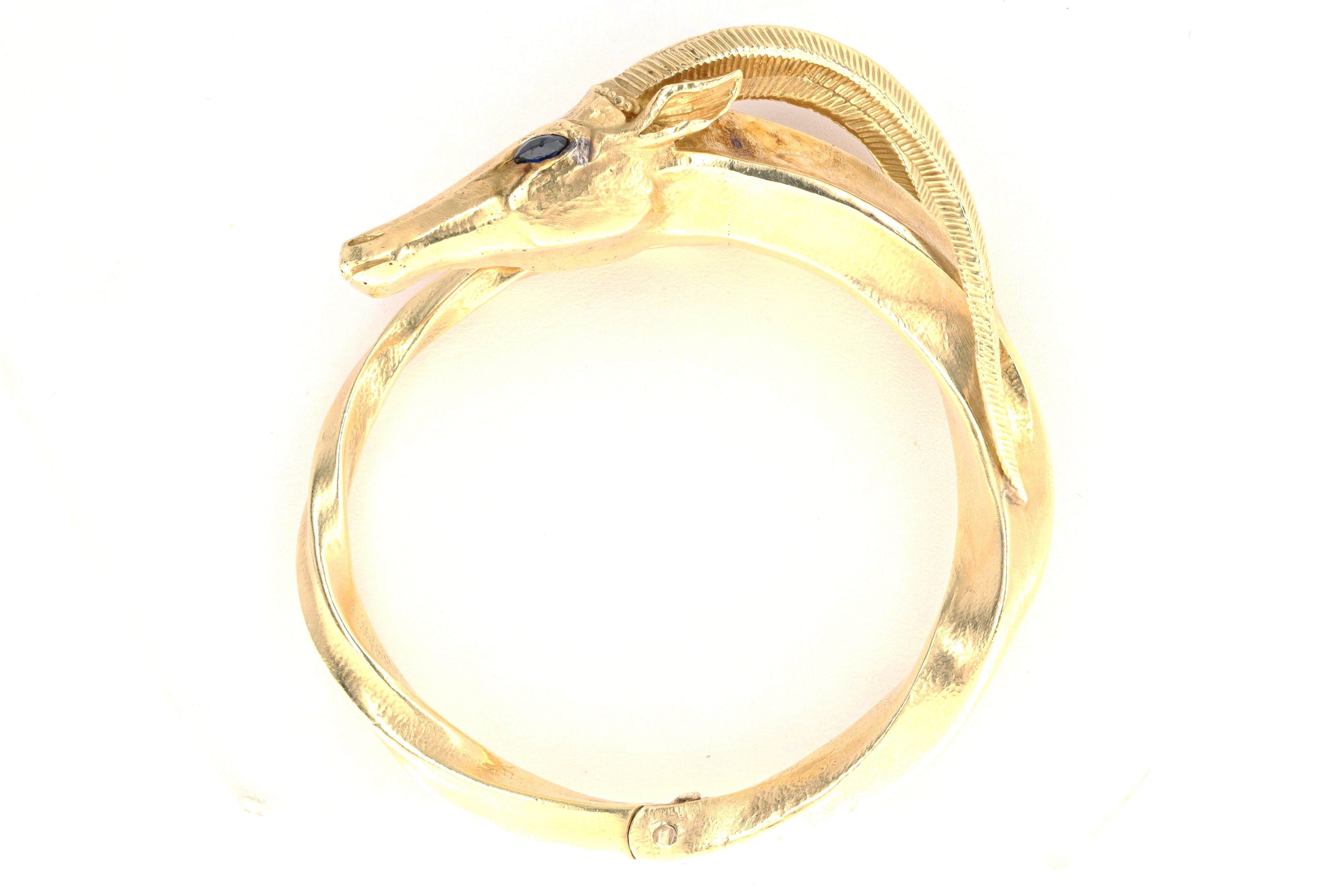 Vintage 18K Yellow Gold Sapphire Aries Bracelet - Queen May