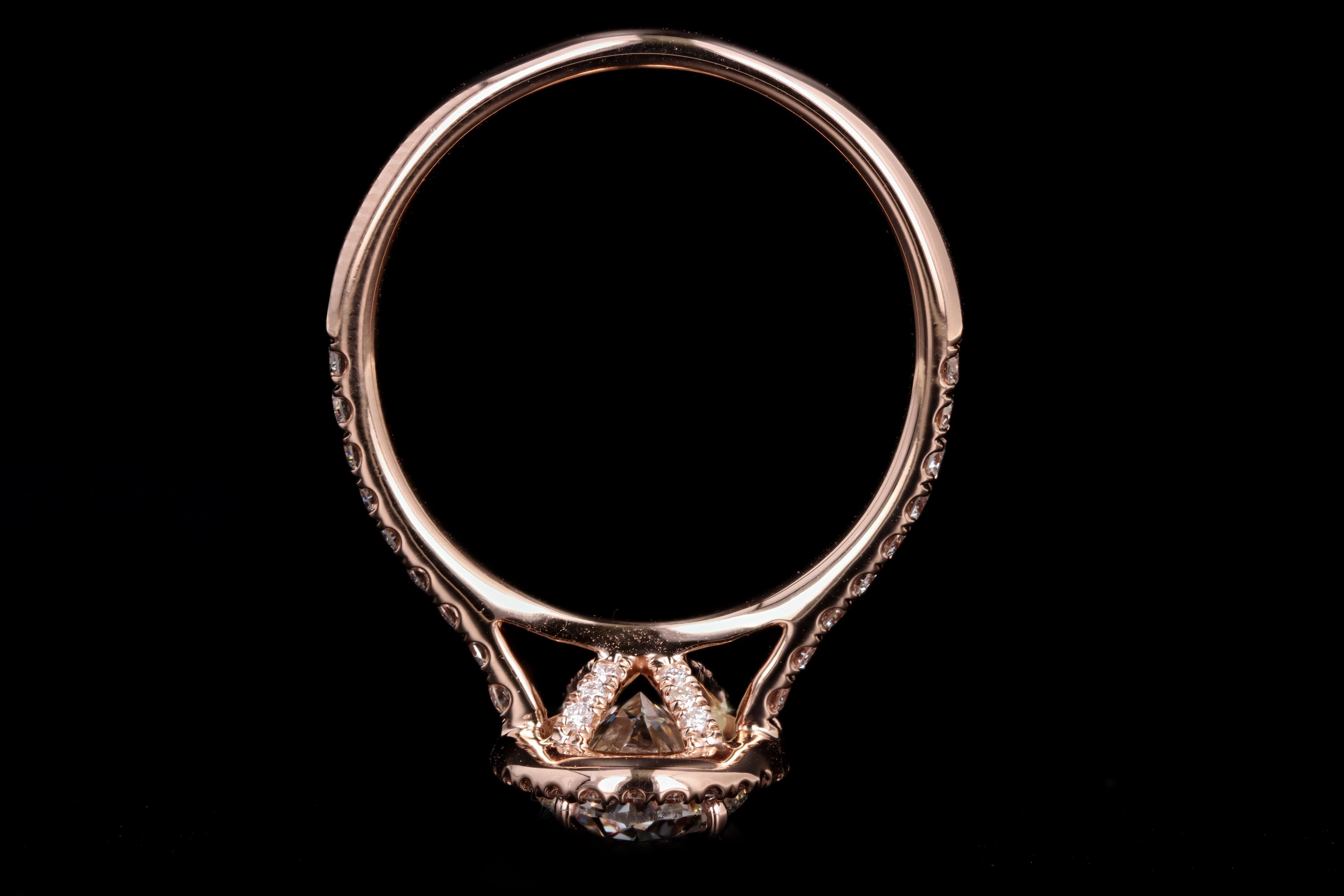 18K Rose Gold 1.86 Carat Oval Diamond Engagement Ring GIA Certified - Queen May