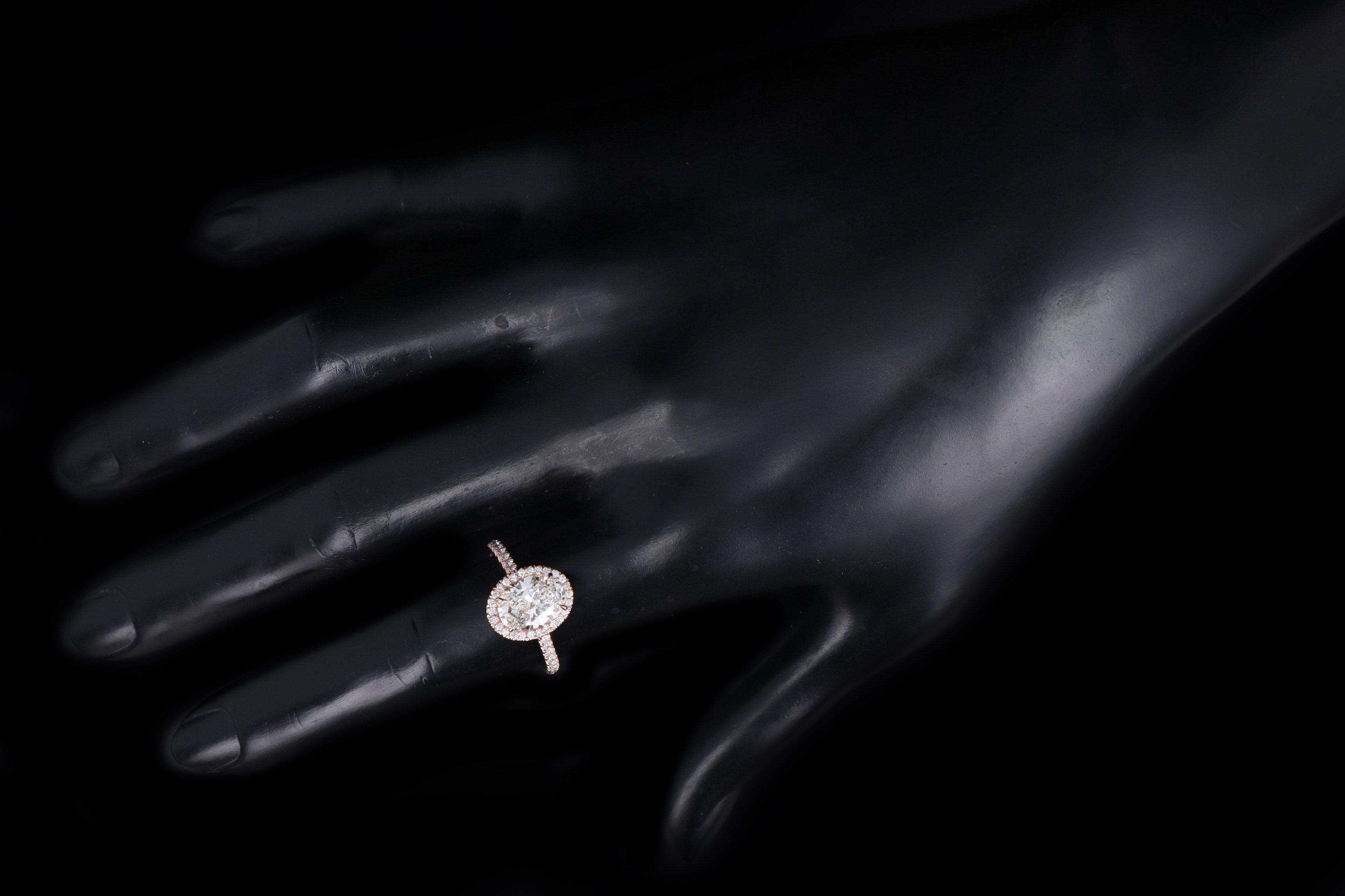 18K Rose Gold 1.86 Carat Oval Diamond Engagement Ring GIA Certified - Queen May