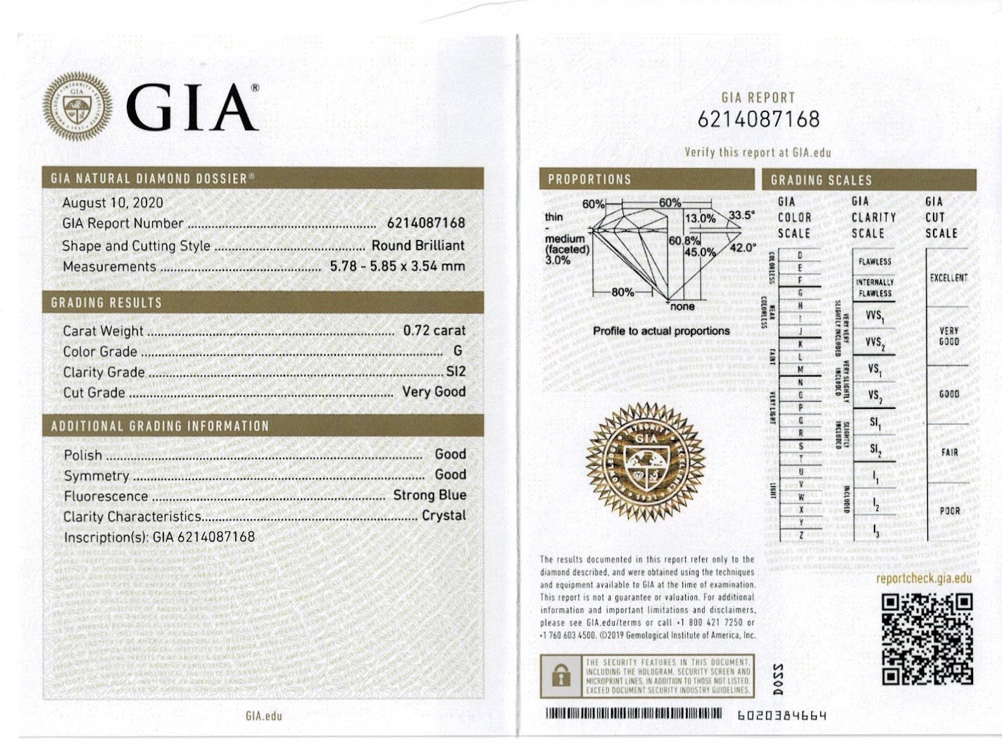 New 14K White Gold .72 Carat Round Brilliant Diamond Engagement Ring GIA Certified - Queen May