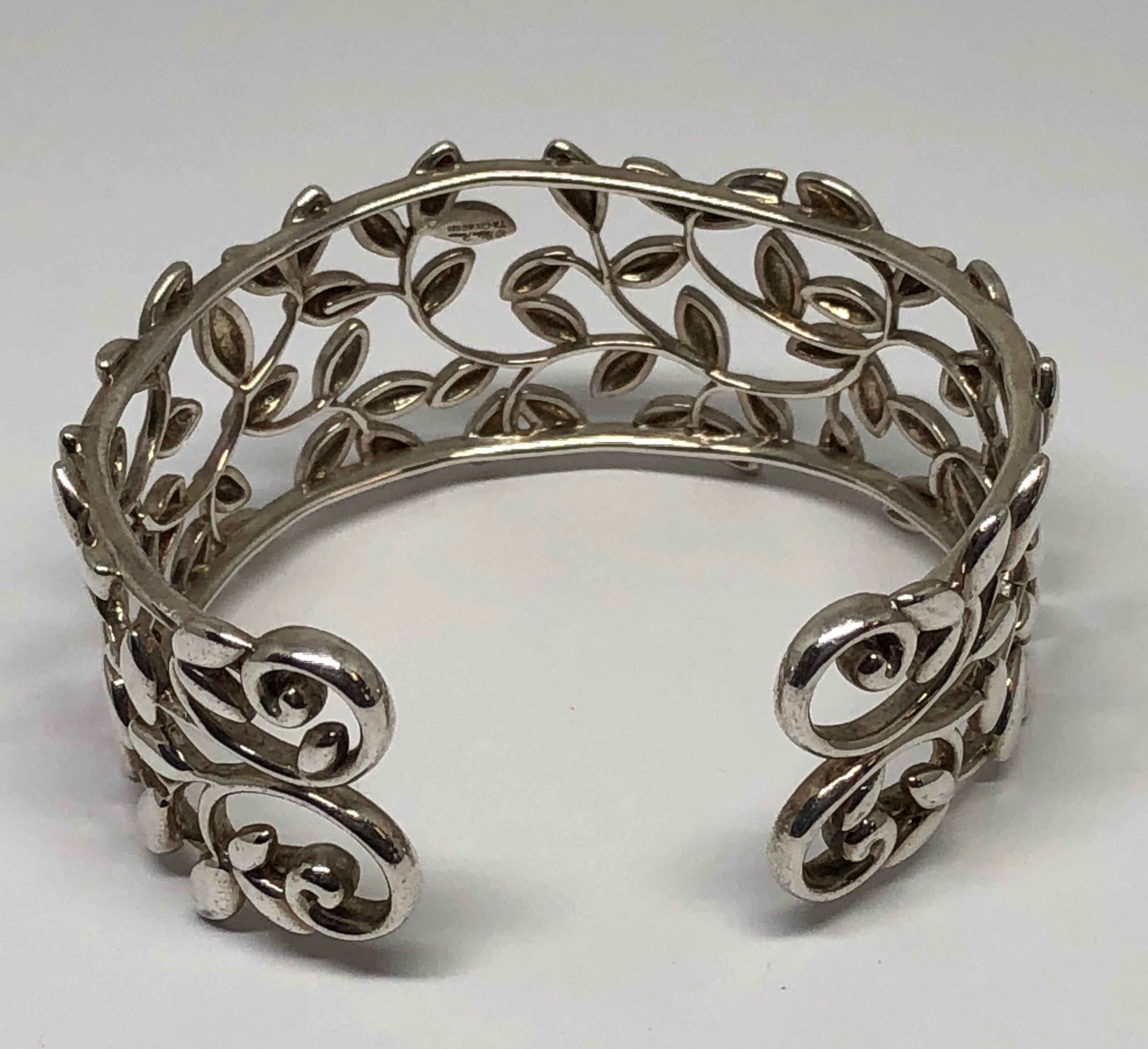 Tiffany & Co Sterling Silver Paloma Picasso Olive Leaf Cuff Bracelet - Queen May