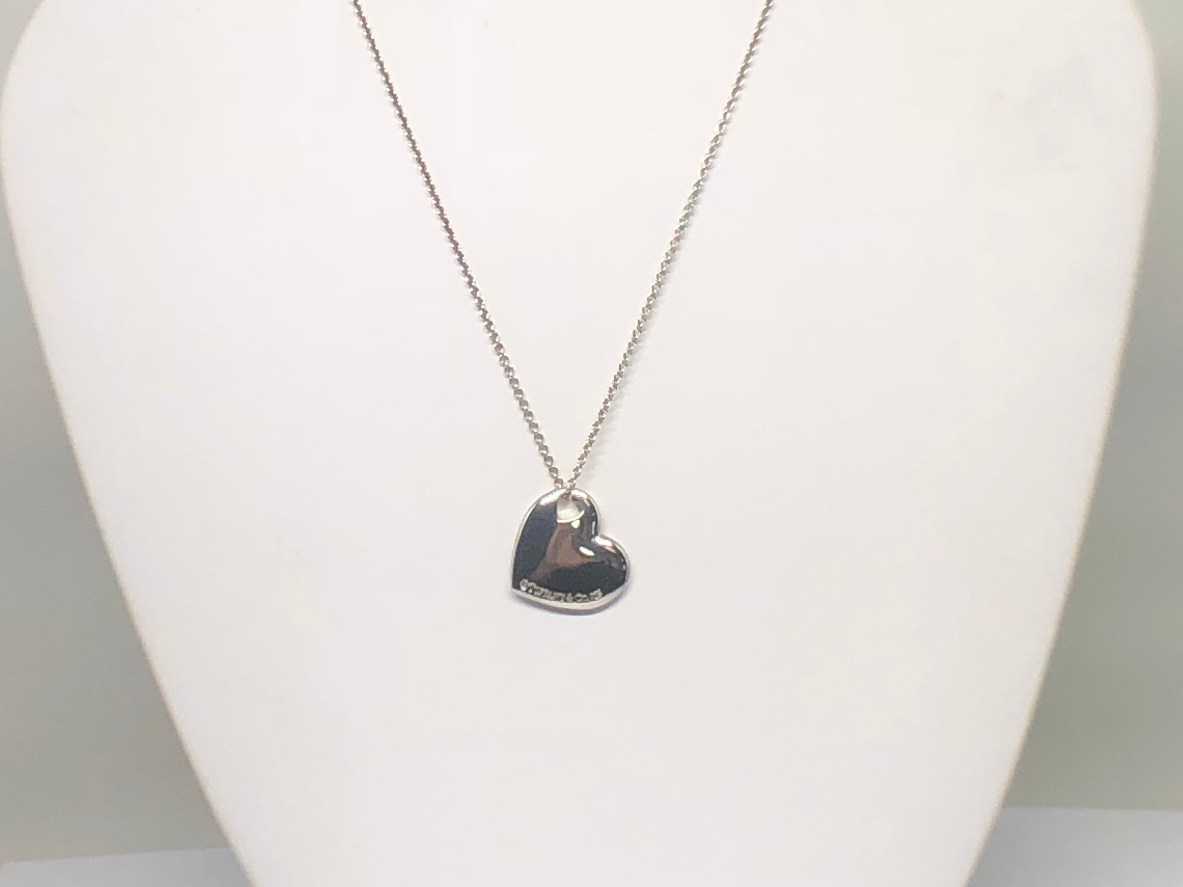 Tiffany & Co Sterling Silver Double Heart Cutout Pendant Necklace - Queen May