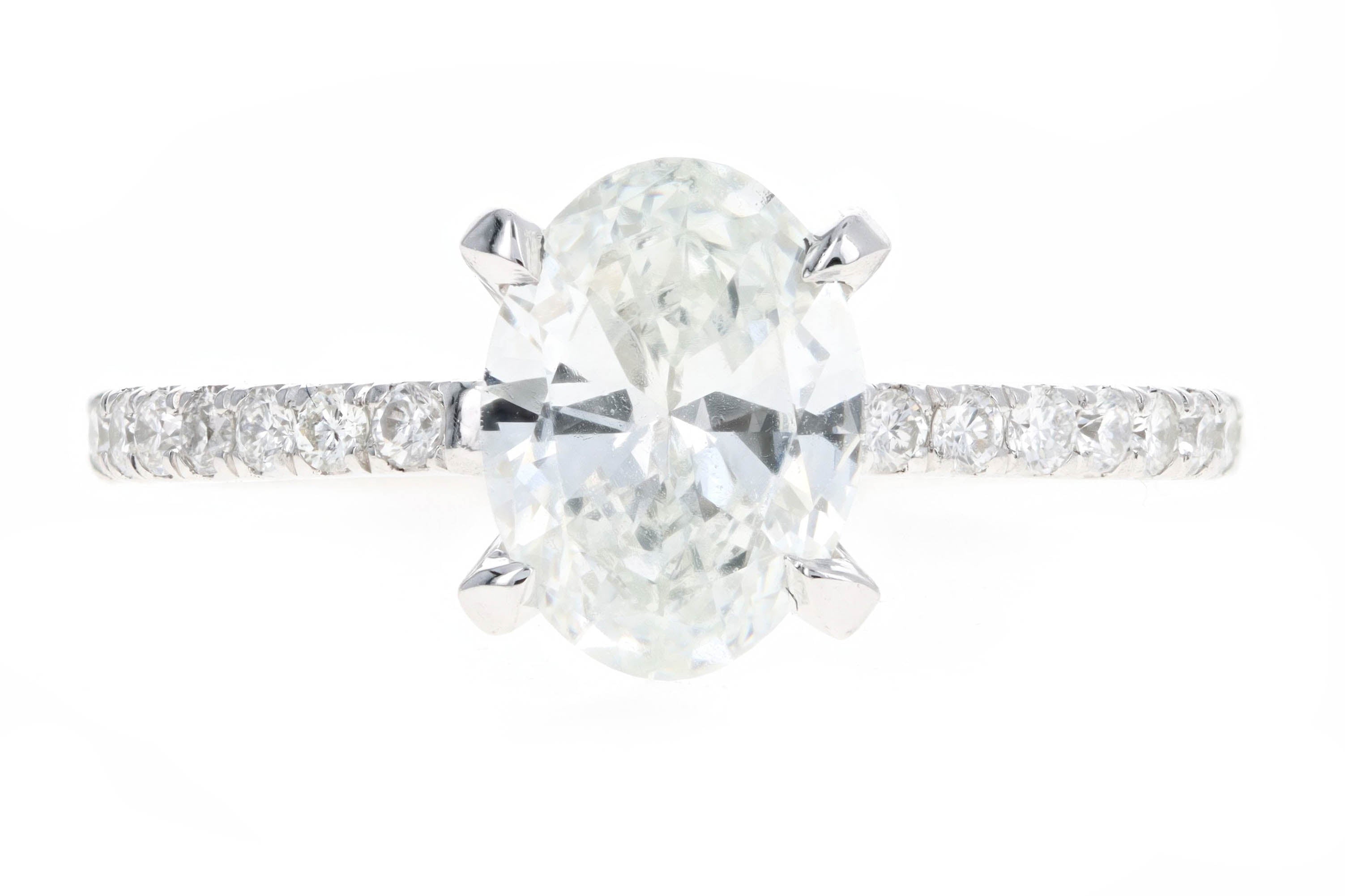 Platinum 1.31 Carat Oval Diamond Engagement Ring GIA Certified - Queen May