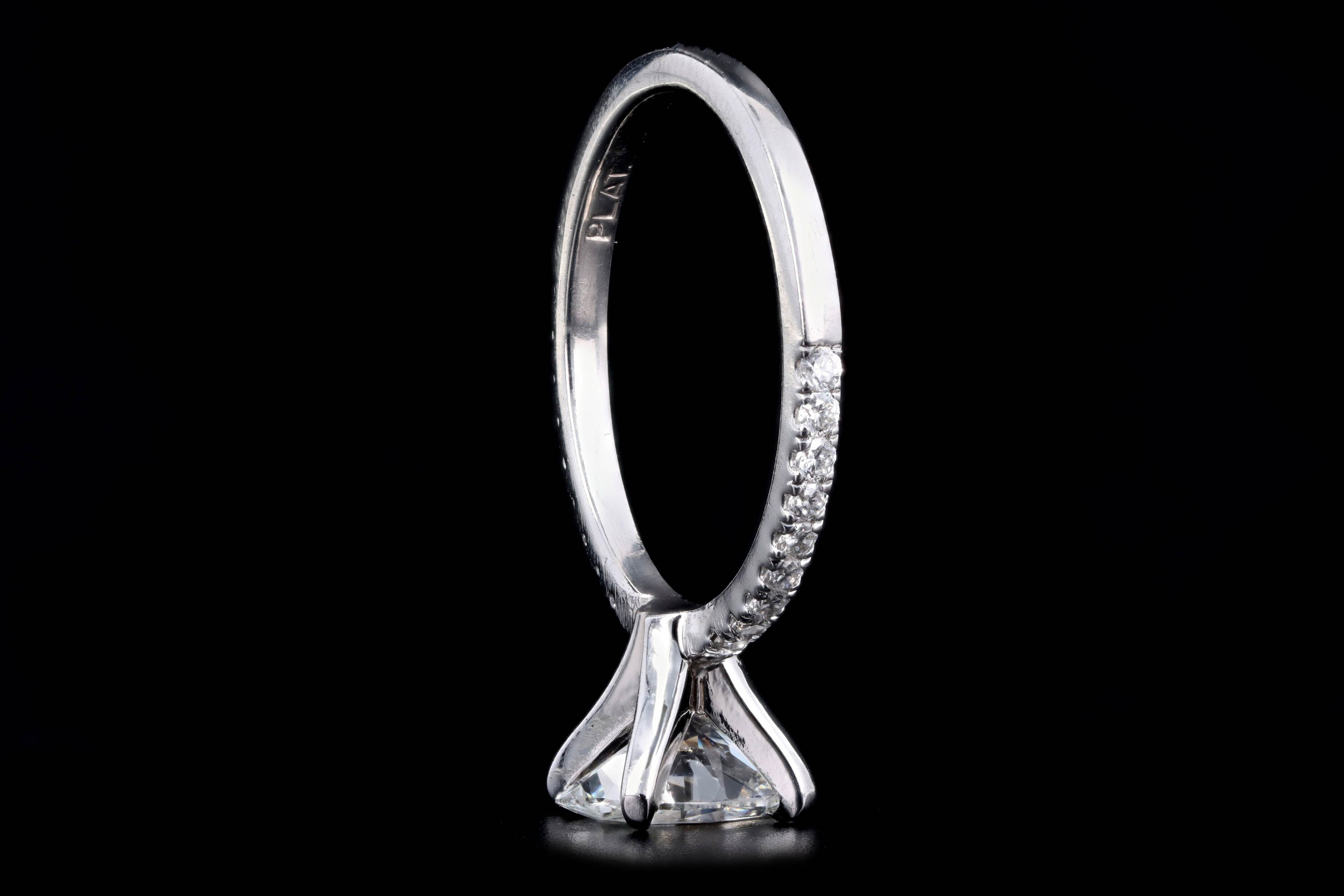 Platinum 1.31 Carat Oval Diamond Engagement Ring GIA Certified - Queen May