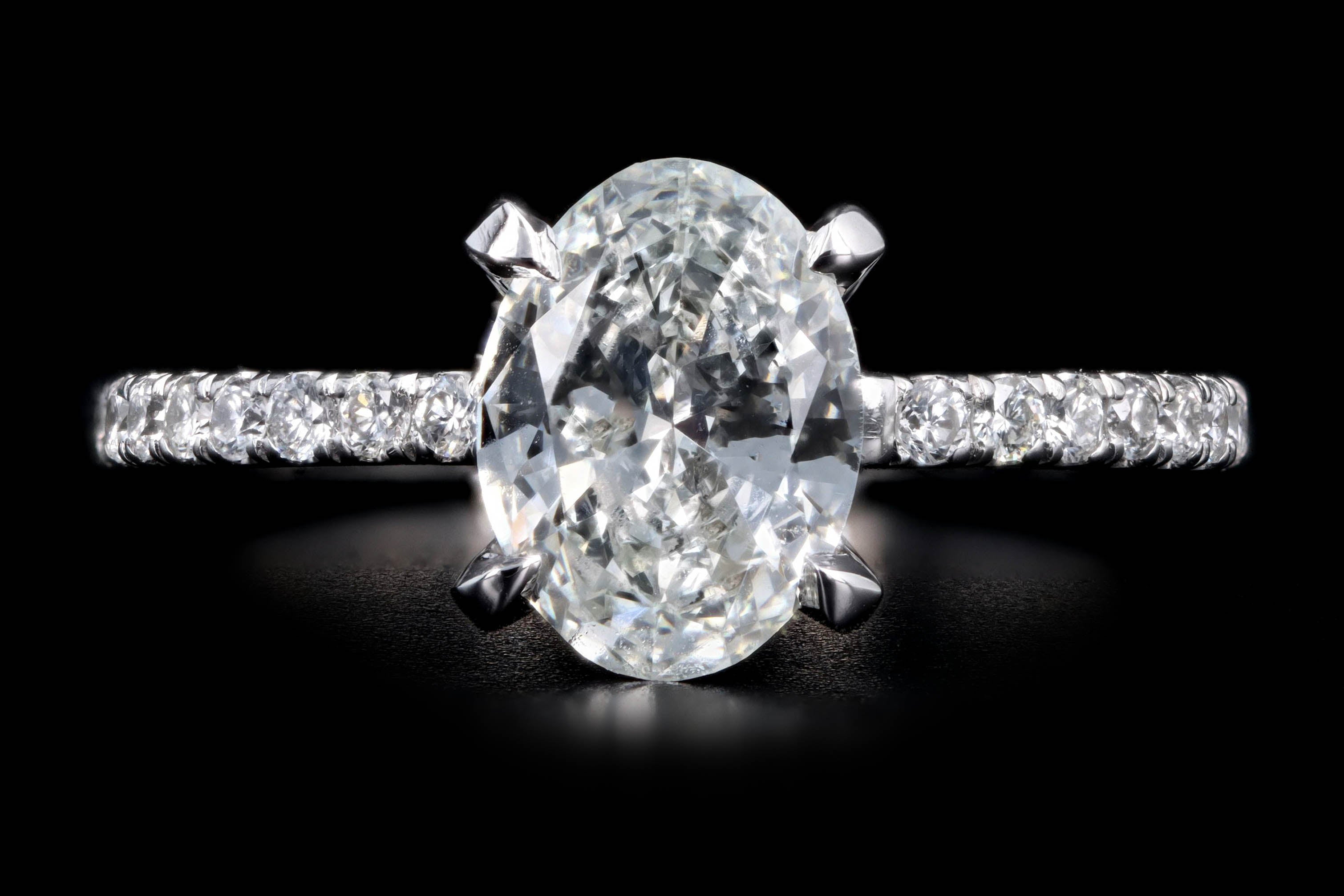 Platinum 1.31 Carat Oval Diamond Engagement Ring GIA Certified - Queen May