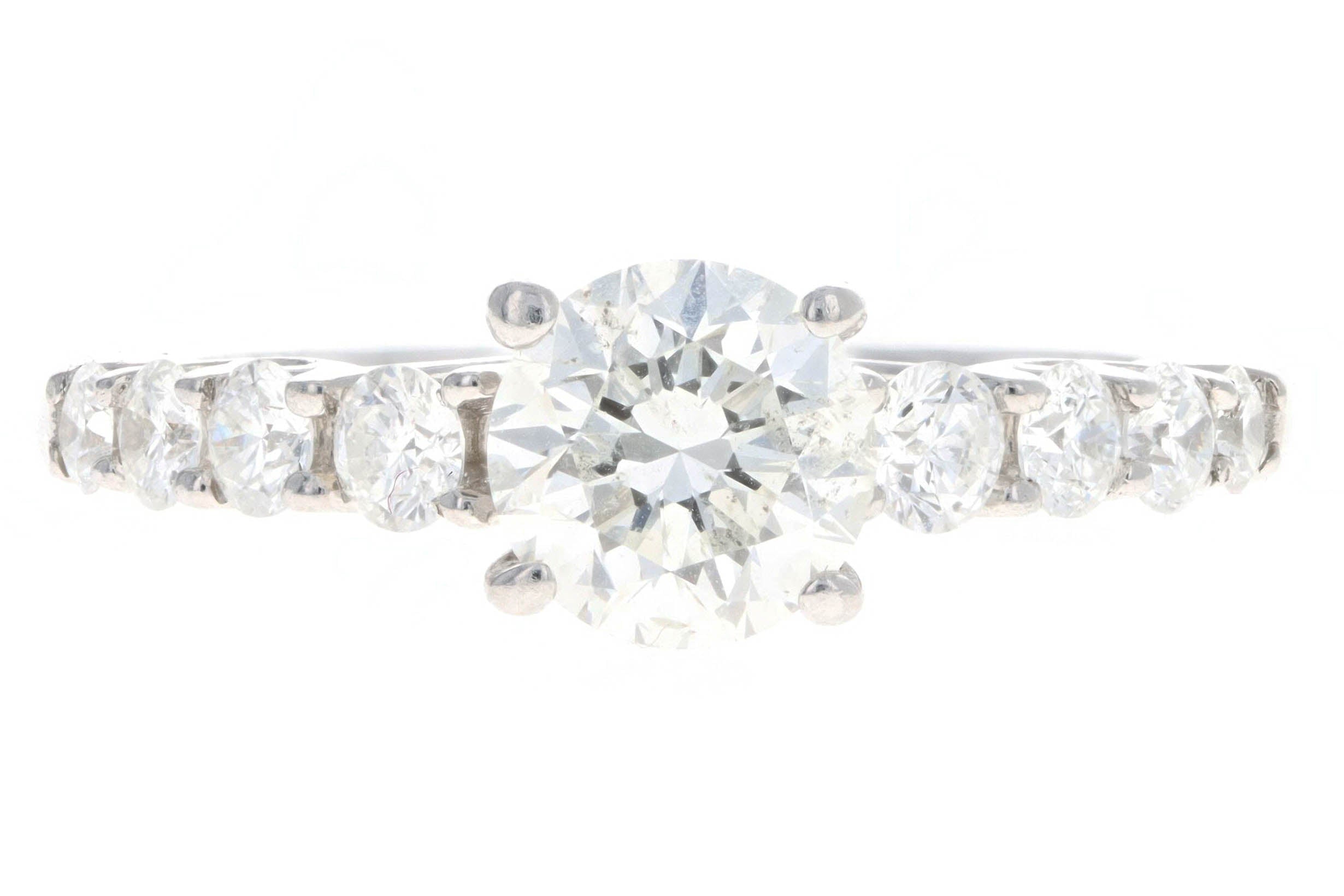 14K White Gold 1.01 Carat Round Brilliant Diamond Engagement GSI Certified - Queen May