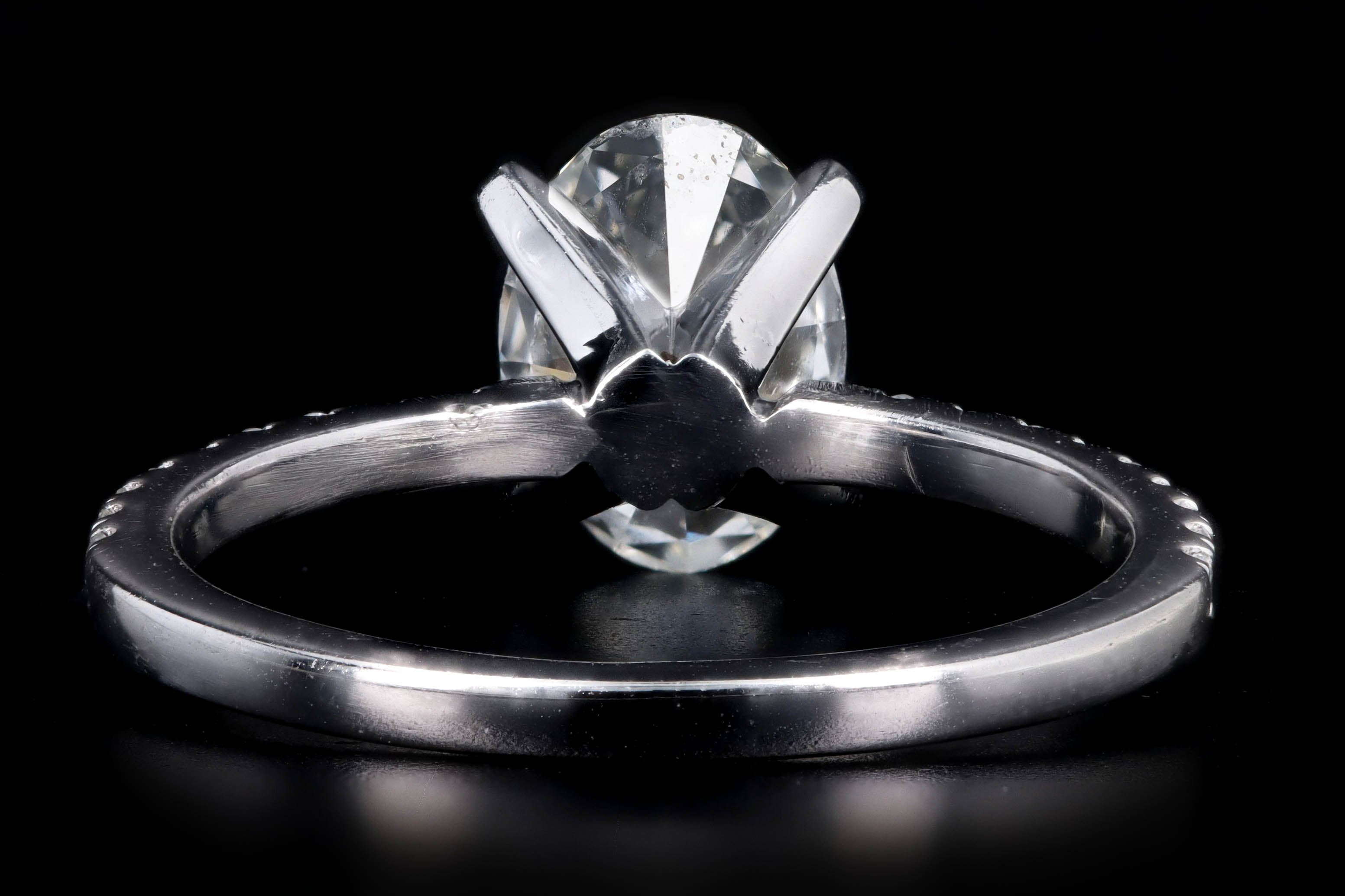 Platinum 1.31 Carat Oval Diamond Engagement Ring GIA Certified - Queen May