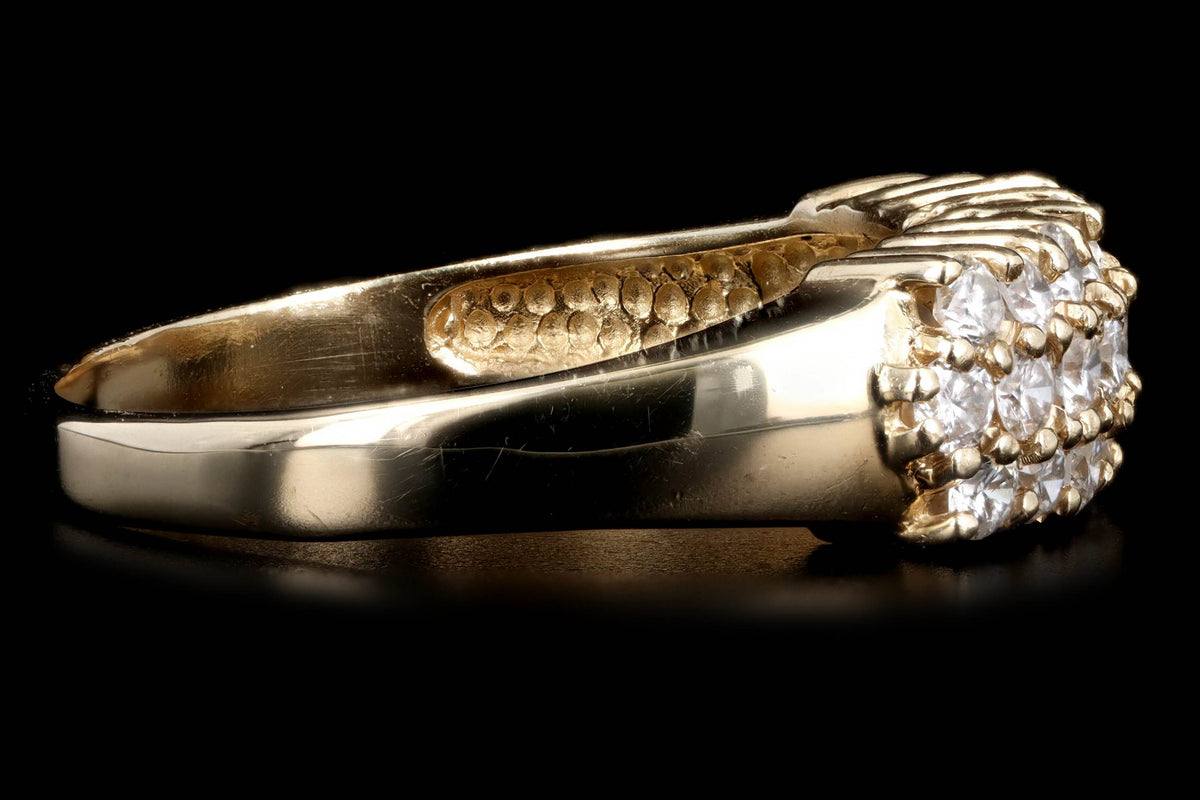 14K Yellow Gold 0.75 Carat Total Weight Round Brilliant Diamond Pave Band - Queen May