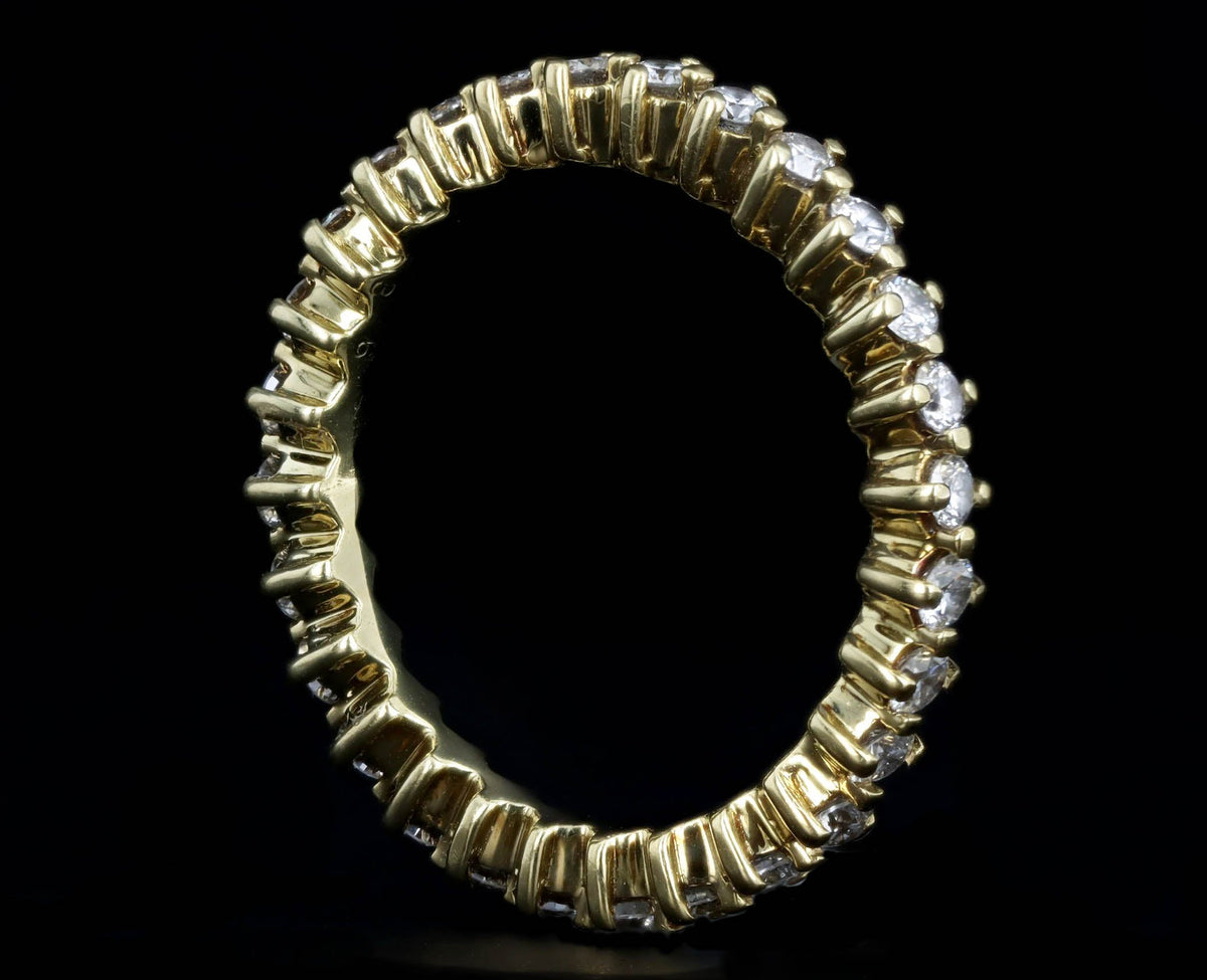 18K Yellow Gold 0.50 Carat Total Weight Diamond Round Eternity Band - Queen May