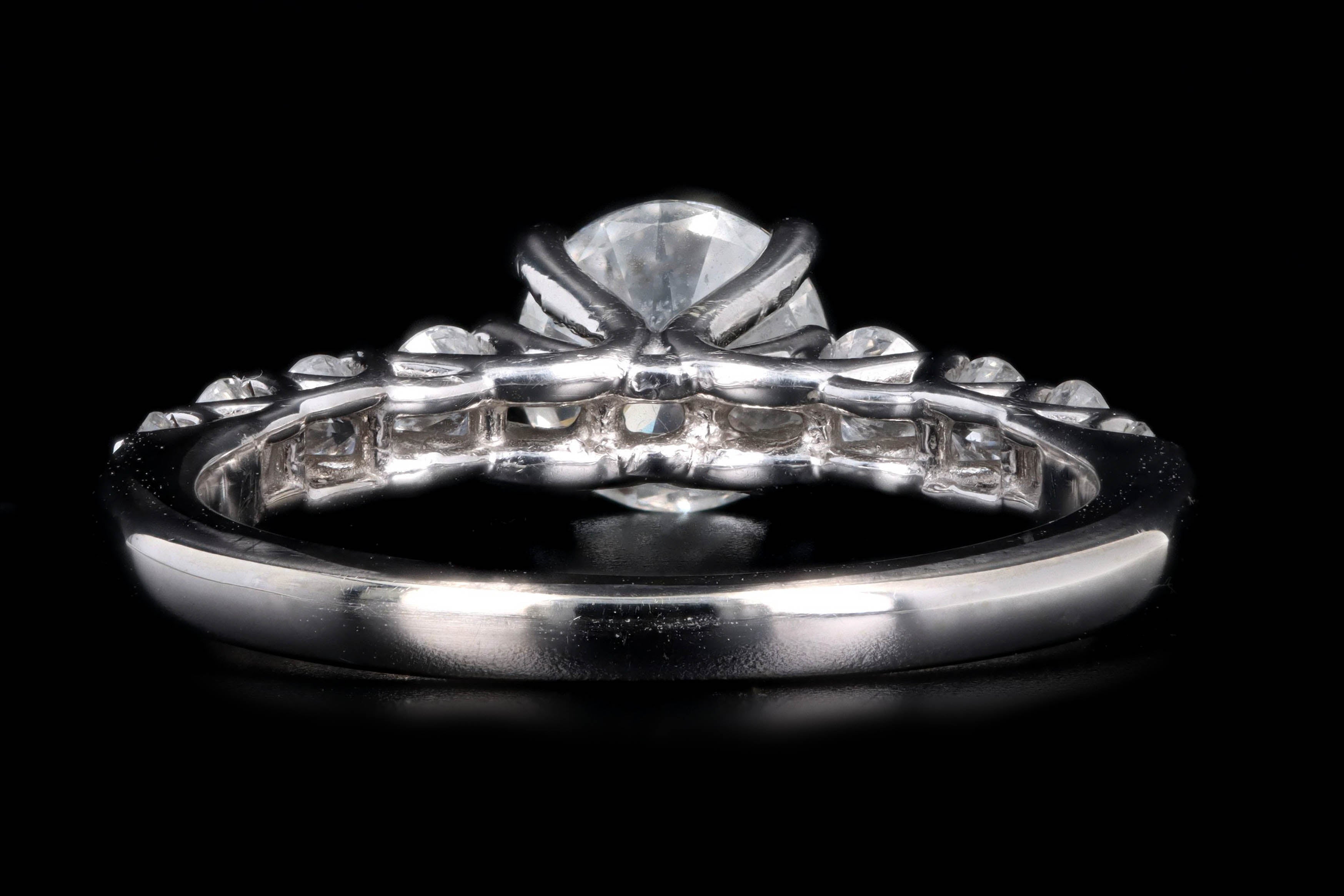 14K White Gold 1.01 Carat Round Brilliant Diamond Engagement GSI Certified - Queen May