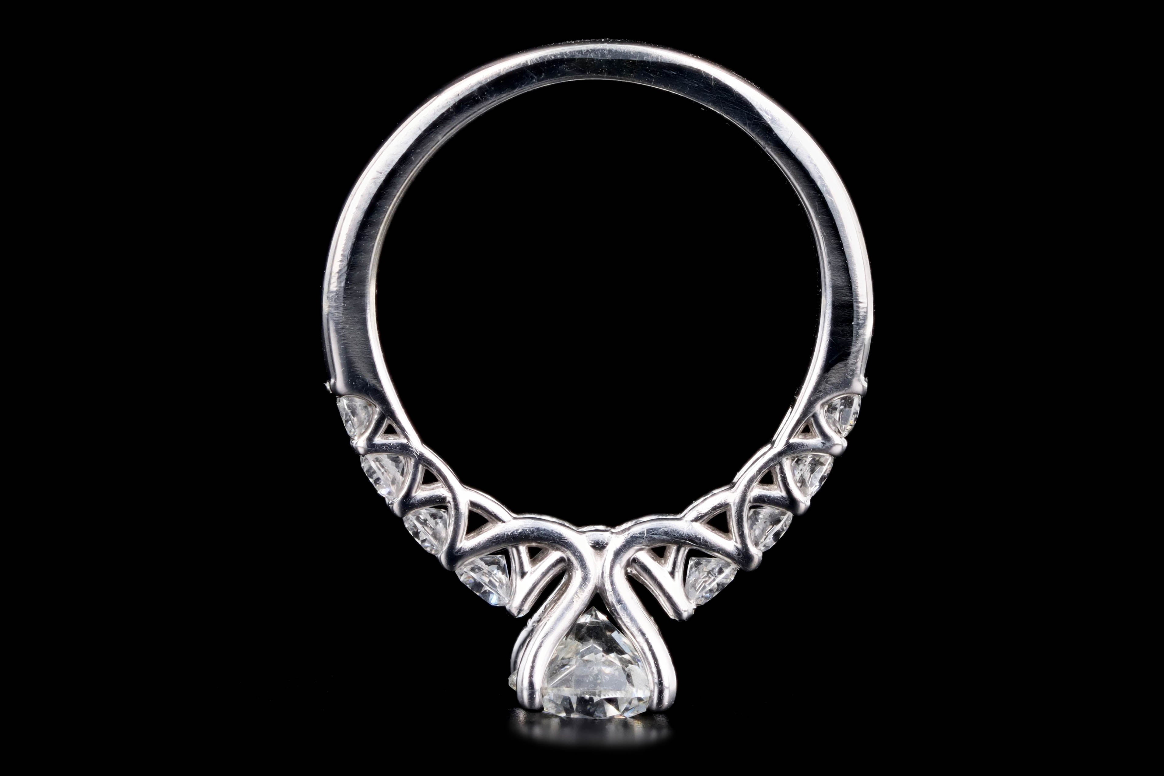 14K White Gold 1.01 Carat Round Brilliant Diamond Engagement GSI Certified - Queen May