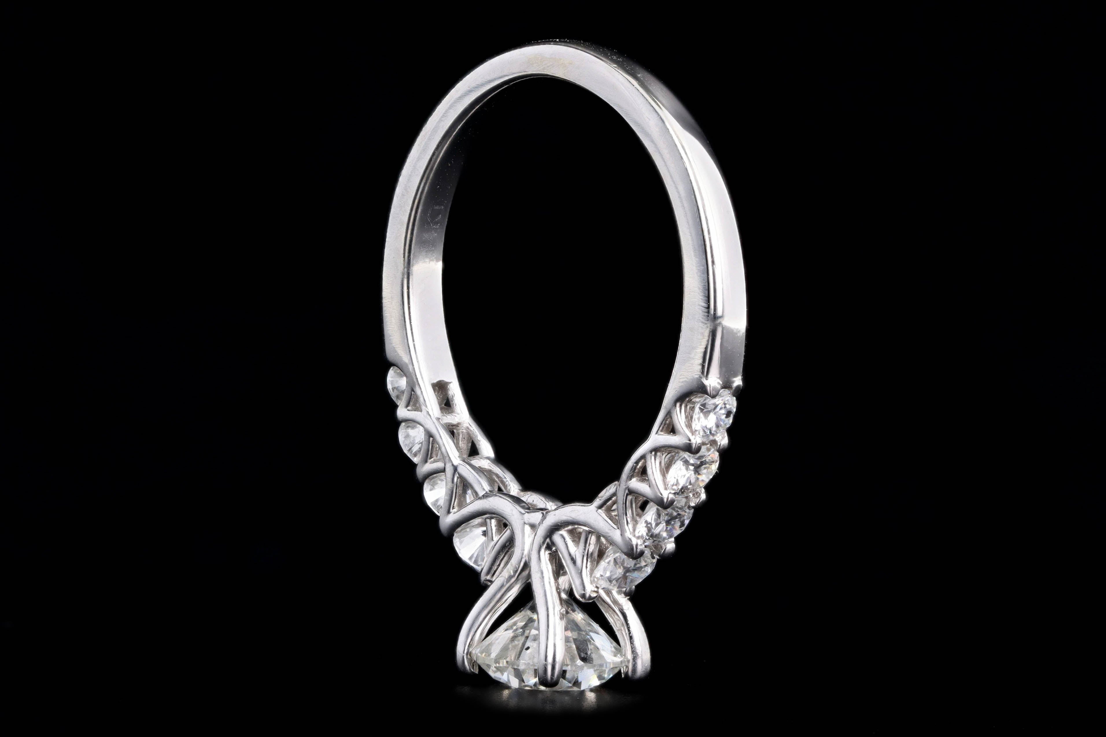 14K White Gold 1.01 Carat Round Brilliant Diamond Engagement GSI Certified - Queen May